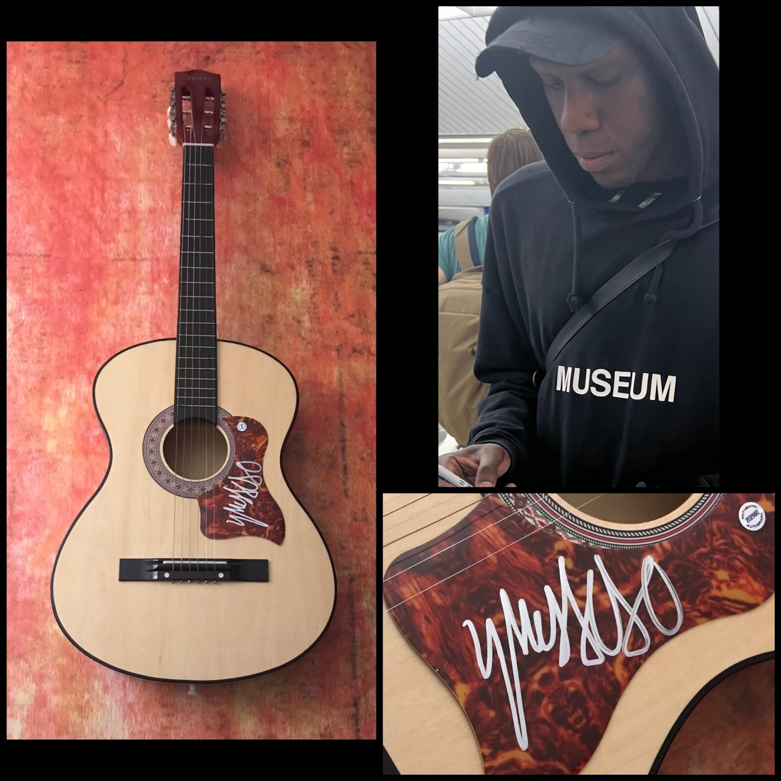 GFA HEAVEN TO A TORTURED MAN * YVES TUMOR * SIGNED ACOUSTIC GUITAR PROOF A COA COLLECTIBLE MEMORABILIA