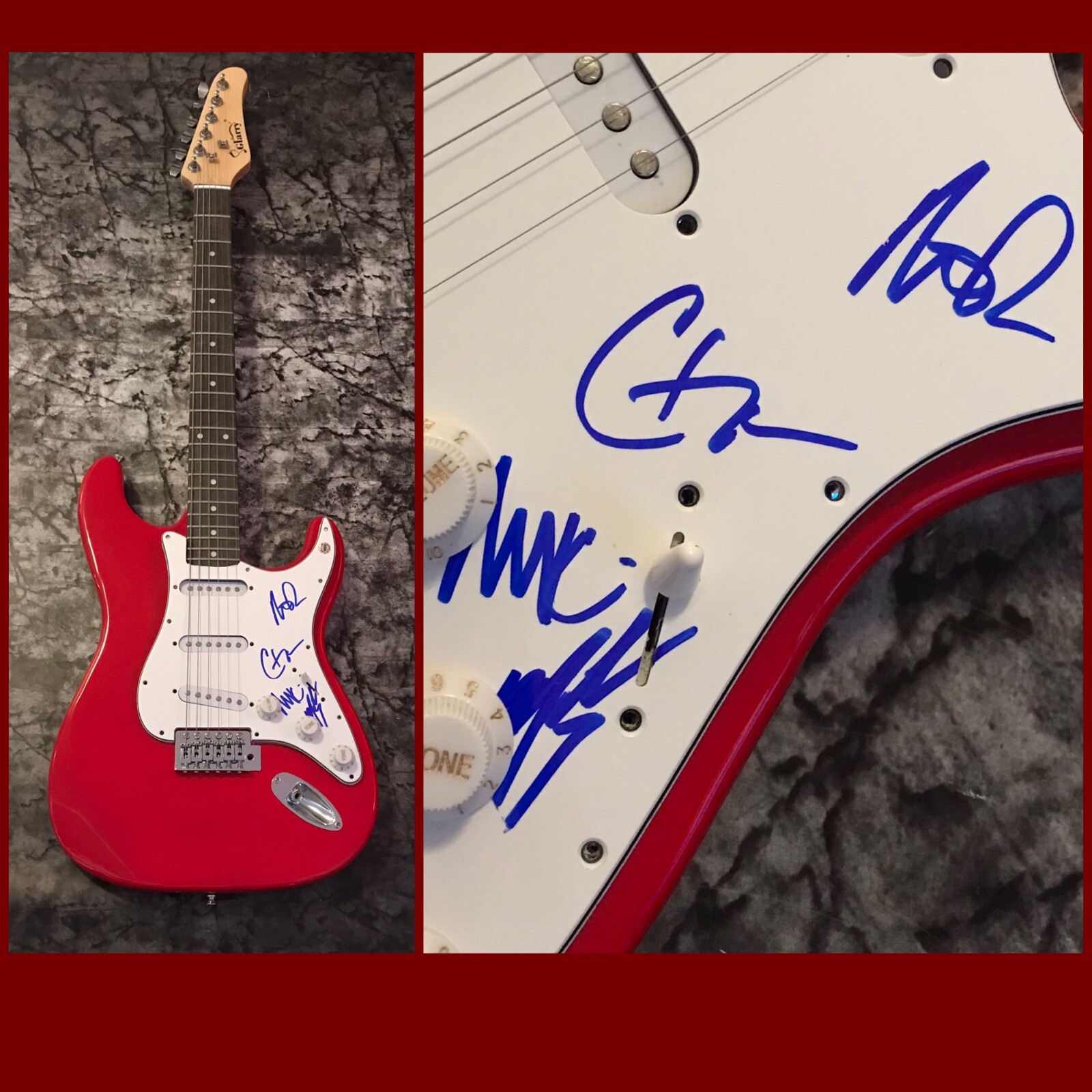 GFA Marshal Dutton x4 Band * HINDER * Signed Electric Guitar PROOF H5 COA
