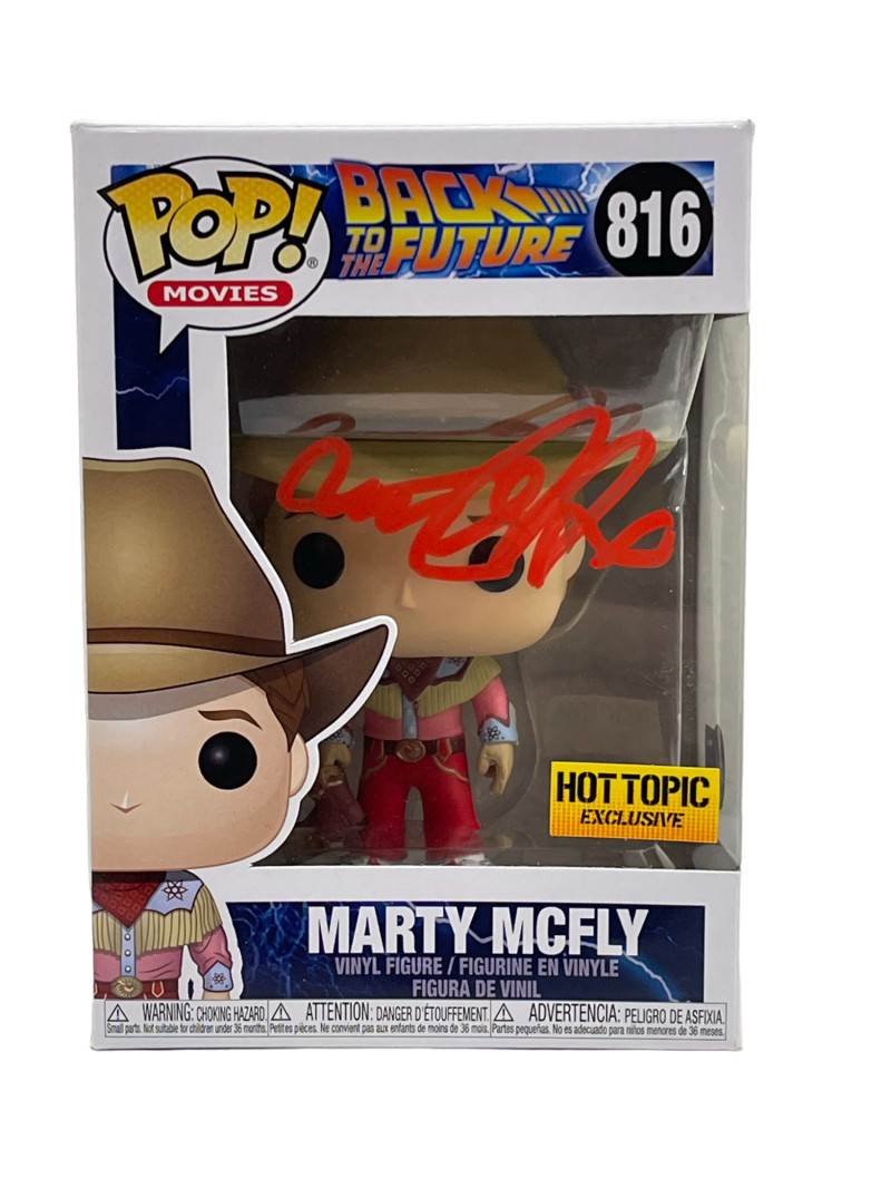 MICHAEL J FOX SIGNED BACK TO THE FUTURE POP FUNKO 816 MARTY MCFLY BECKETT COA 1
