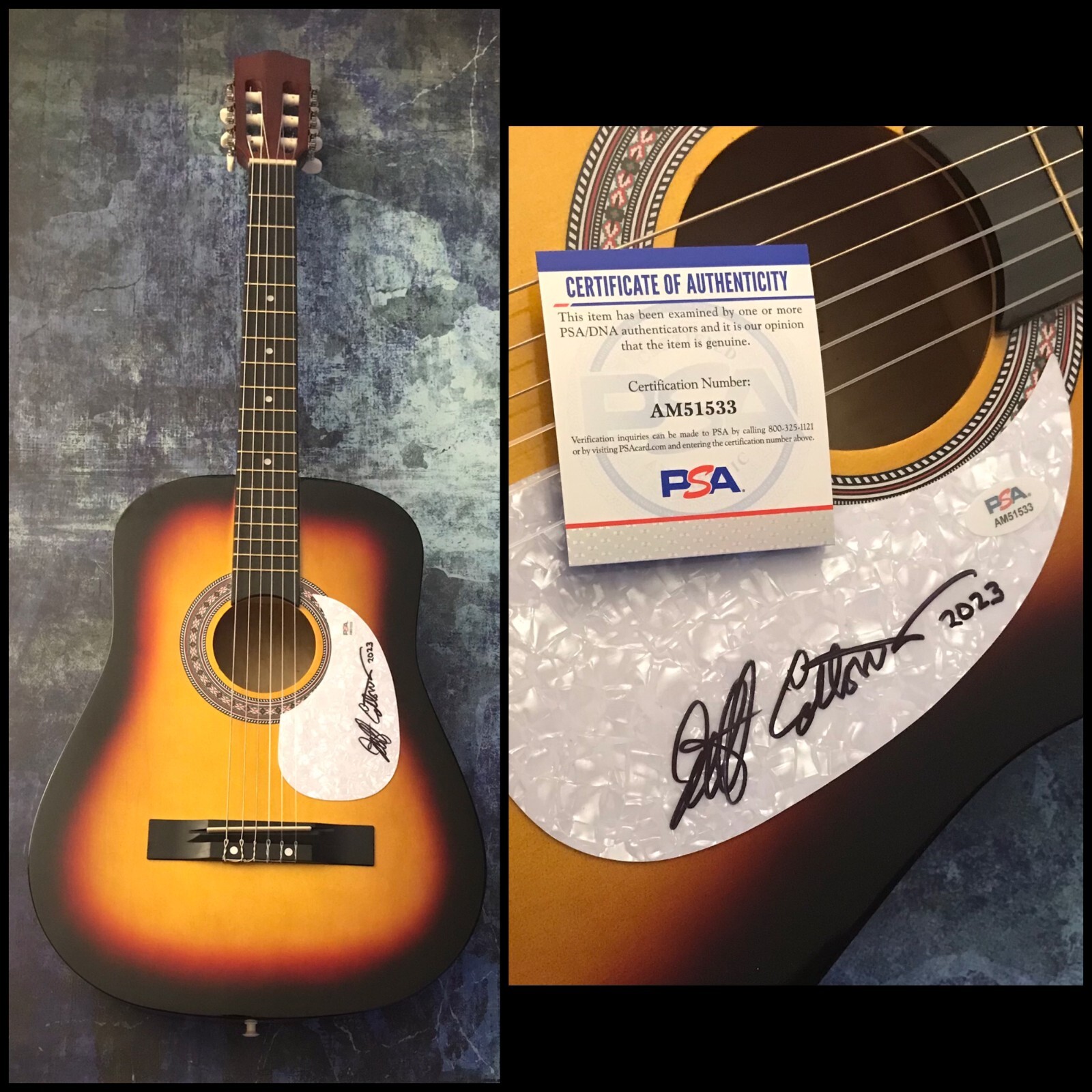 New ListingPSA Captain Beefheart's Magic Band * JEFF COTTON * Signed Acoustic Guitar COA
