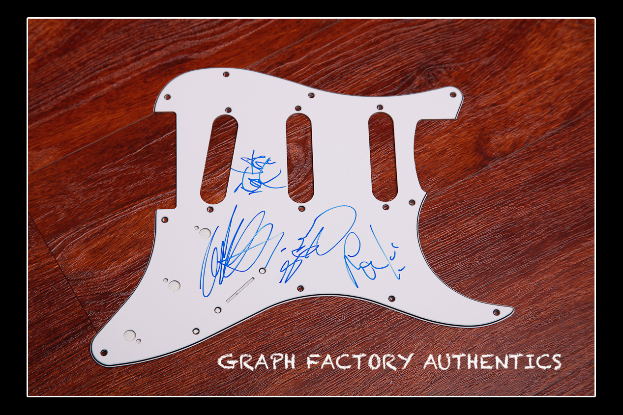 **GFA BRITISH ROCK BAND *SPANDAU BALLET* SIGNED ELECTRIC PICKGUARD AD4 COA** COLLECTIBLE MEMORABILIA