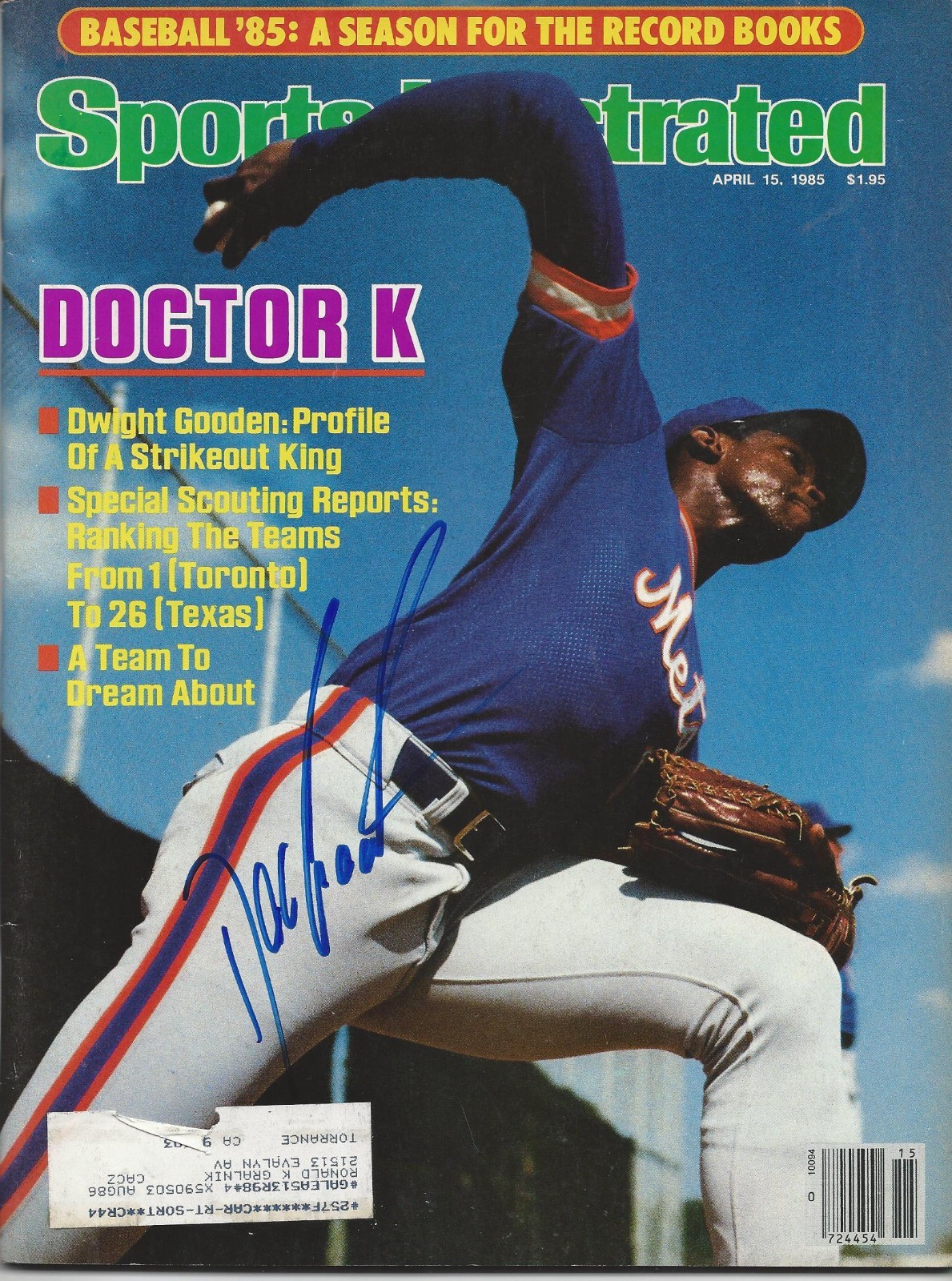 **GFA SPORTS ILLUSTRATED *DWIGHT DOC GOODEN* SIGNED SI MAGAZINE AD2 COA** COLLECTIBLE MEMORABILIA