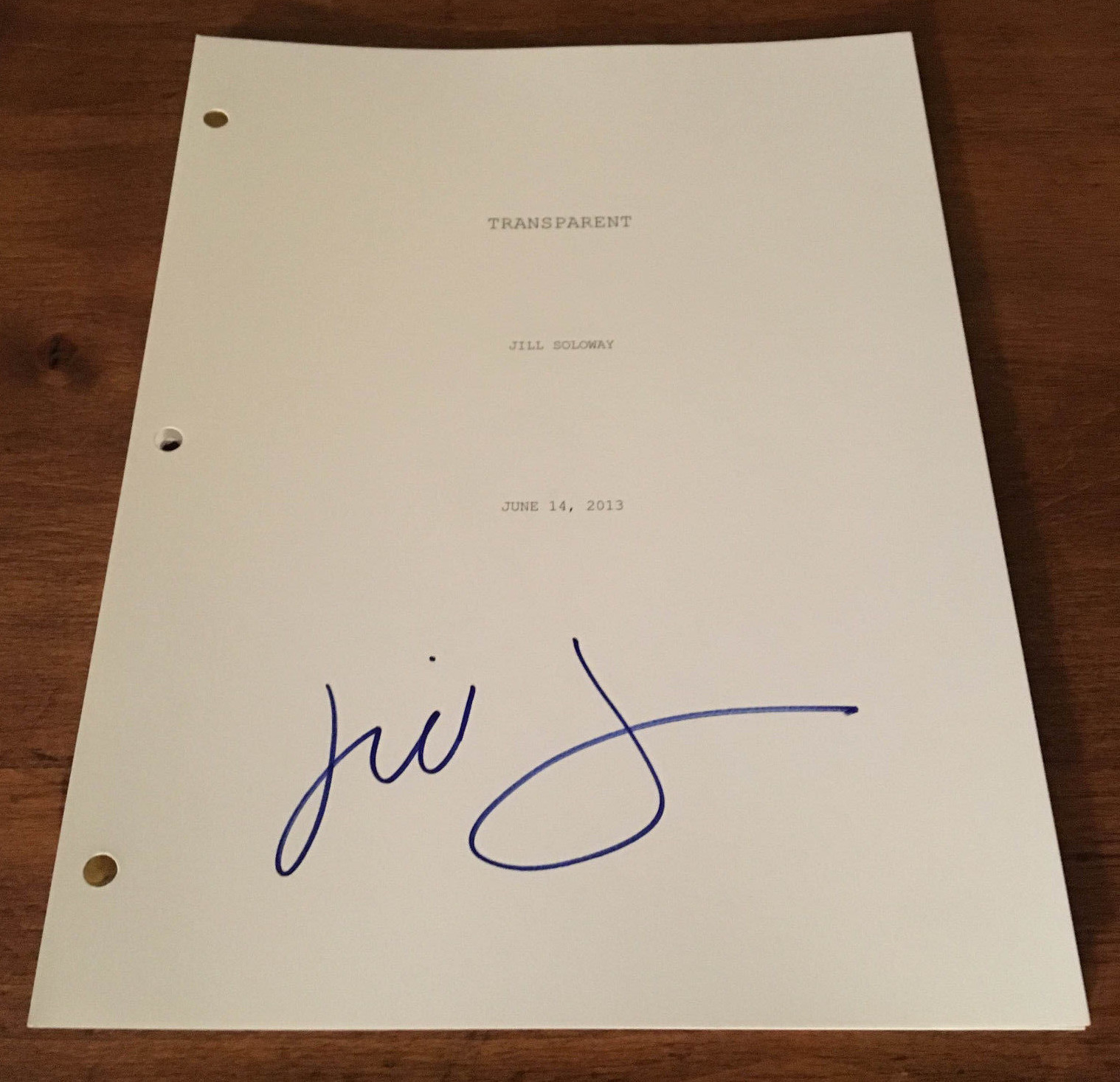GFA Transparent Director * JILL SOLOWAY * Signed Full TV Series Script AD1 COA