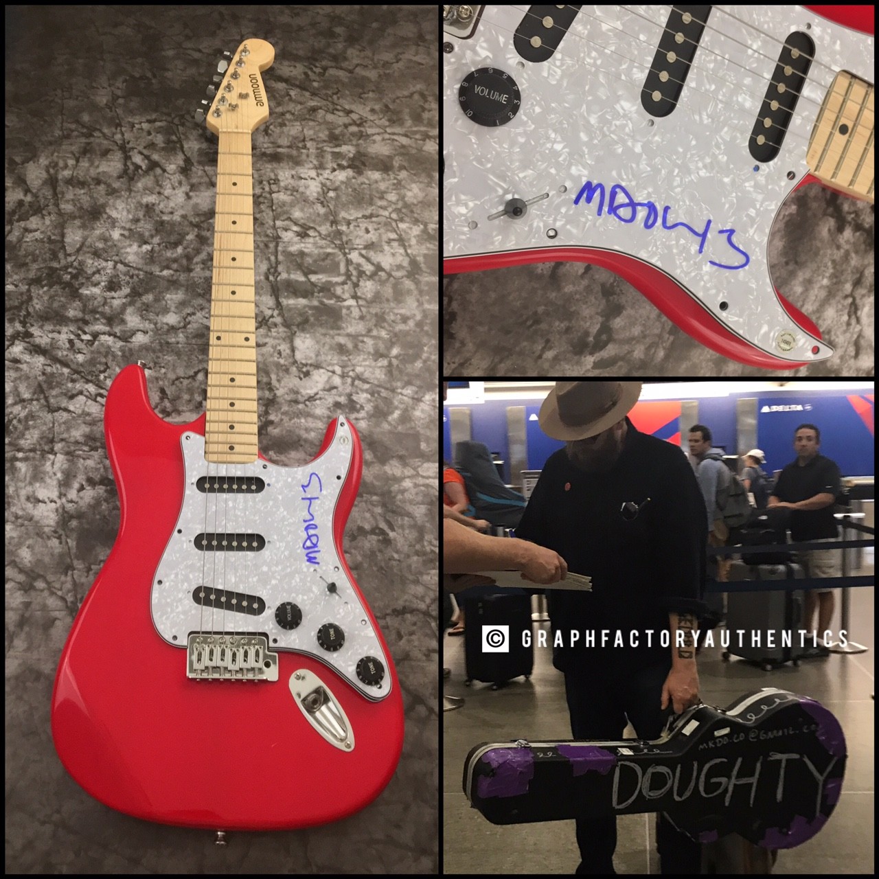 GFA Soul Coughing * MIKE DOUGHTY * Signed Autograph Electric Guitar PROOF COA