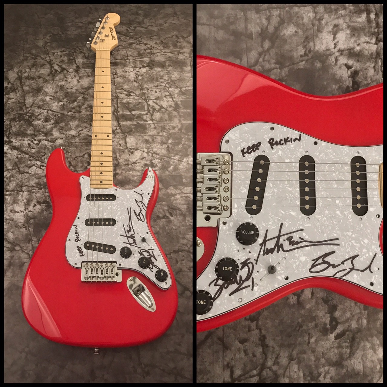 GFA Austin Bisnow x3 Band * MAGIC GIANT * Signed Electric Guitar AD1 COA