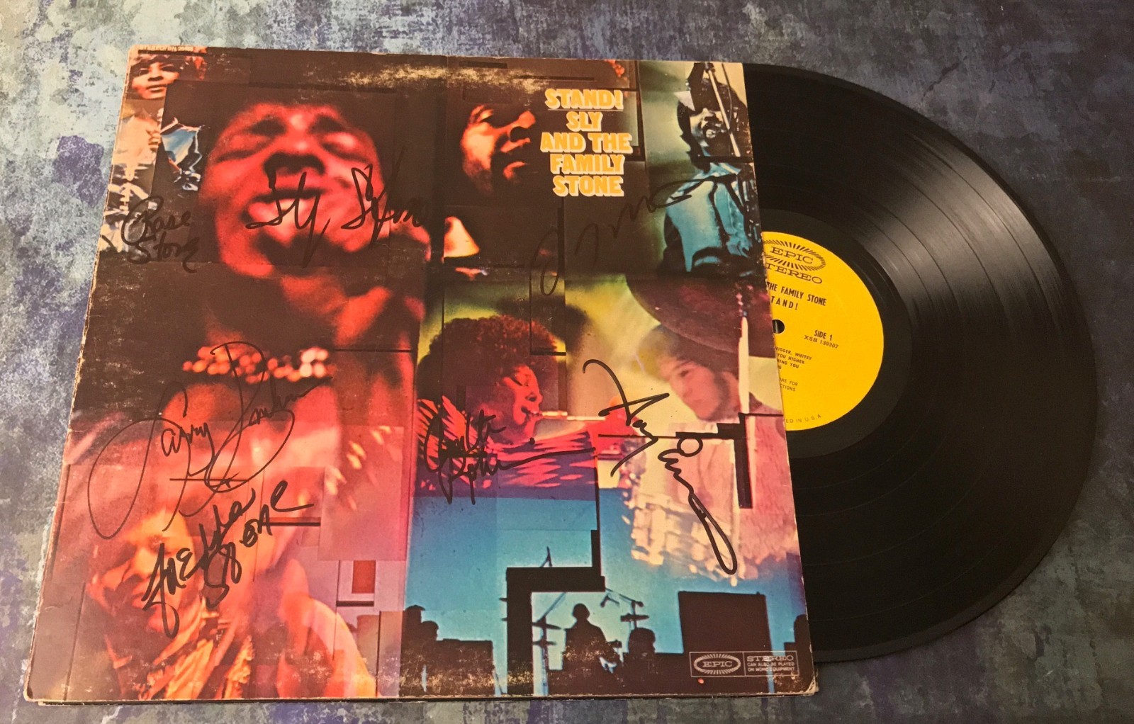 GFA Rare Band x7 * SLY AND THE FAMILY STONE * Signed Vinyl Record Album AD2 COA