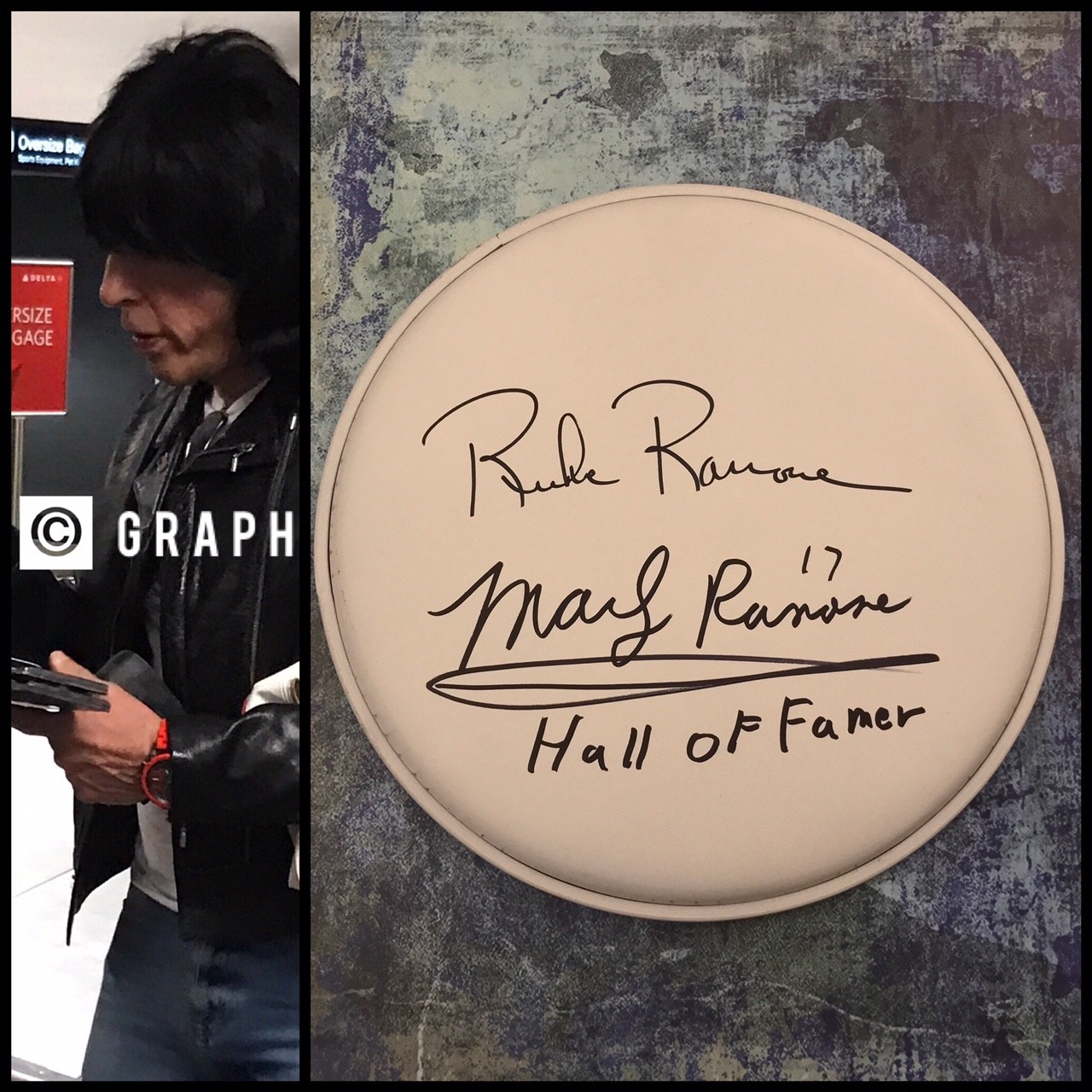 GFA Marky & Richie Ramone * THE RAMONES * Band Signed Drumhead PROOF COA