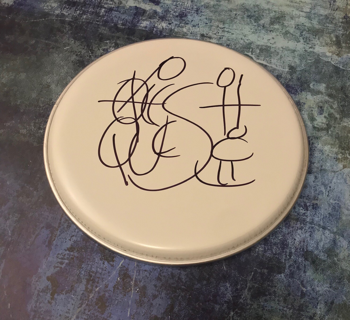 GFA Hanger Angra Midas Fate * AQUILES PRIESTER * Signed Drummer Drumhead A3 COA