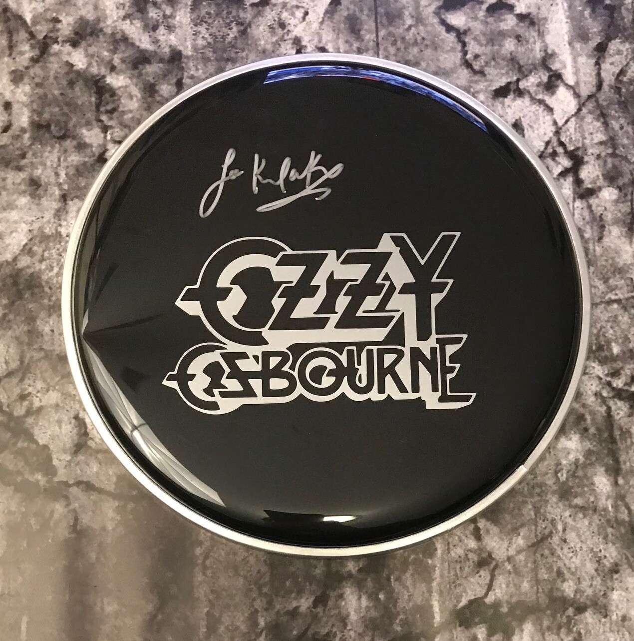 GFA Uriah Deep Ozzy Osbourne * LEE KERSLAKE * Signed Autographed Drumhead L5 COA