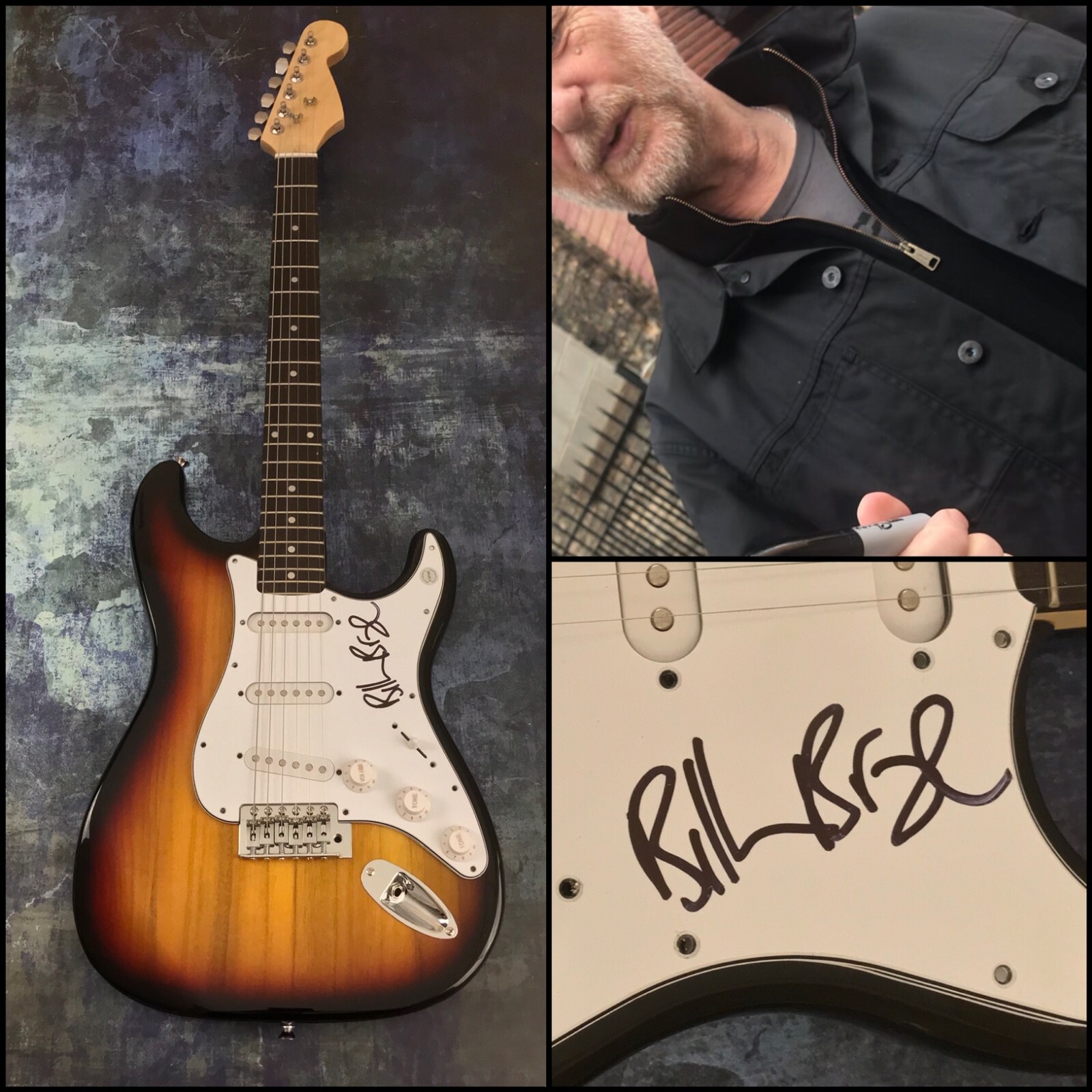 GFA Brewing Up With * BILLY BRAGG * Signed Autograph Electric Guitar PROOF C COA