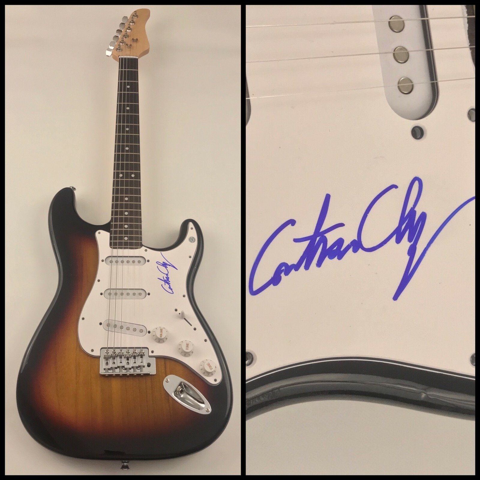 GFA Cold War Guitarist Singer * CAUTIOUS CLAY * Signed Sun Electric Guitar COA