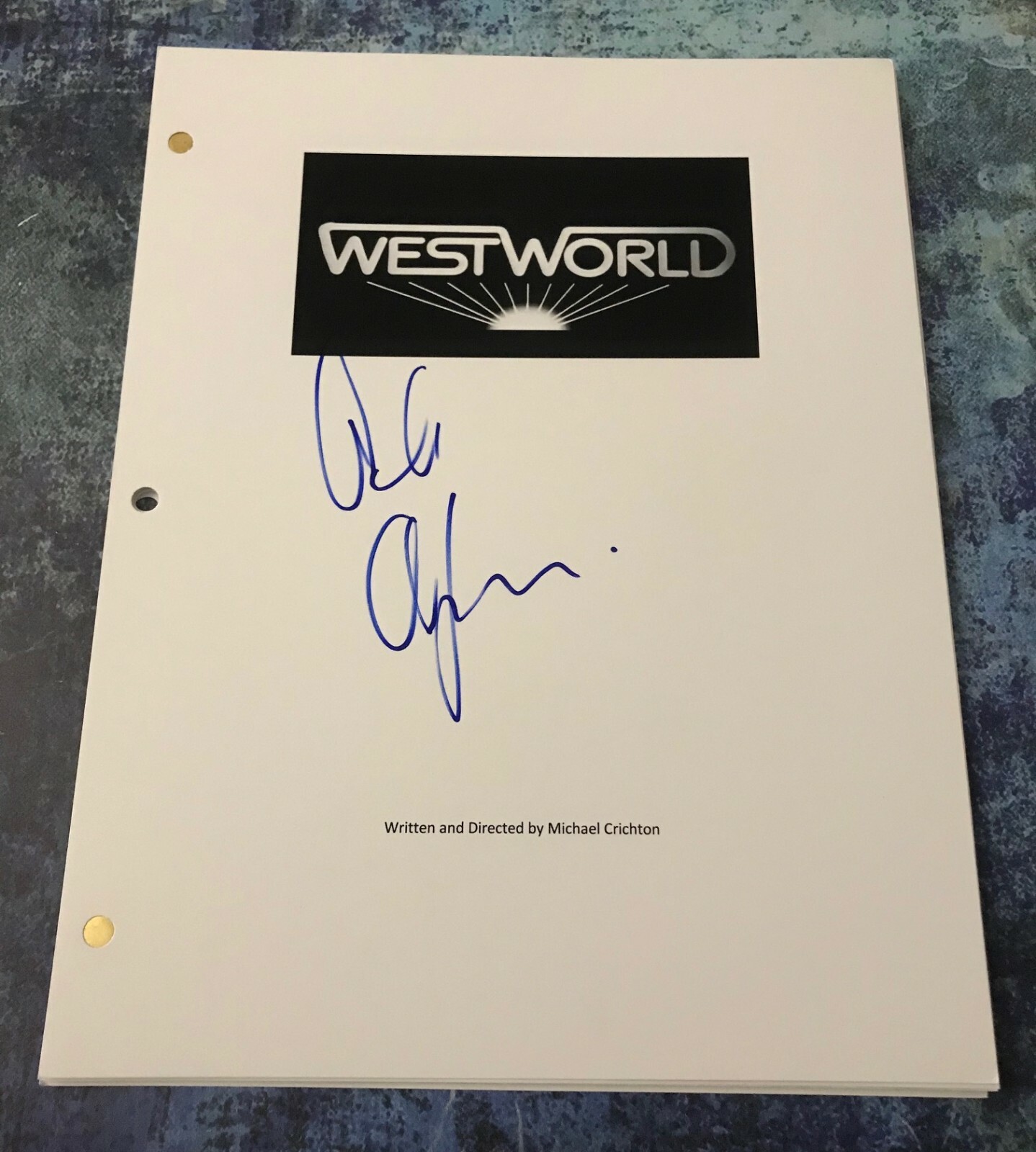 GFA Westworld 1973 Movie * ALAN OPPENHEIMER * Signed Full Page Script AD1 COA
