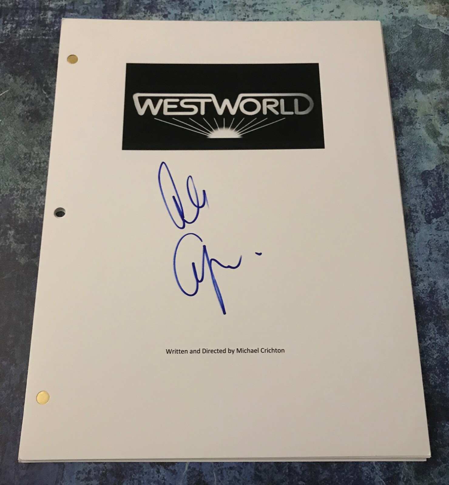 GFA Westworld 1973 Movie * ALAN OPPENHEIMER * Signed Full Page Script COA