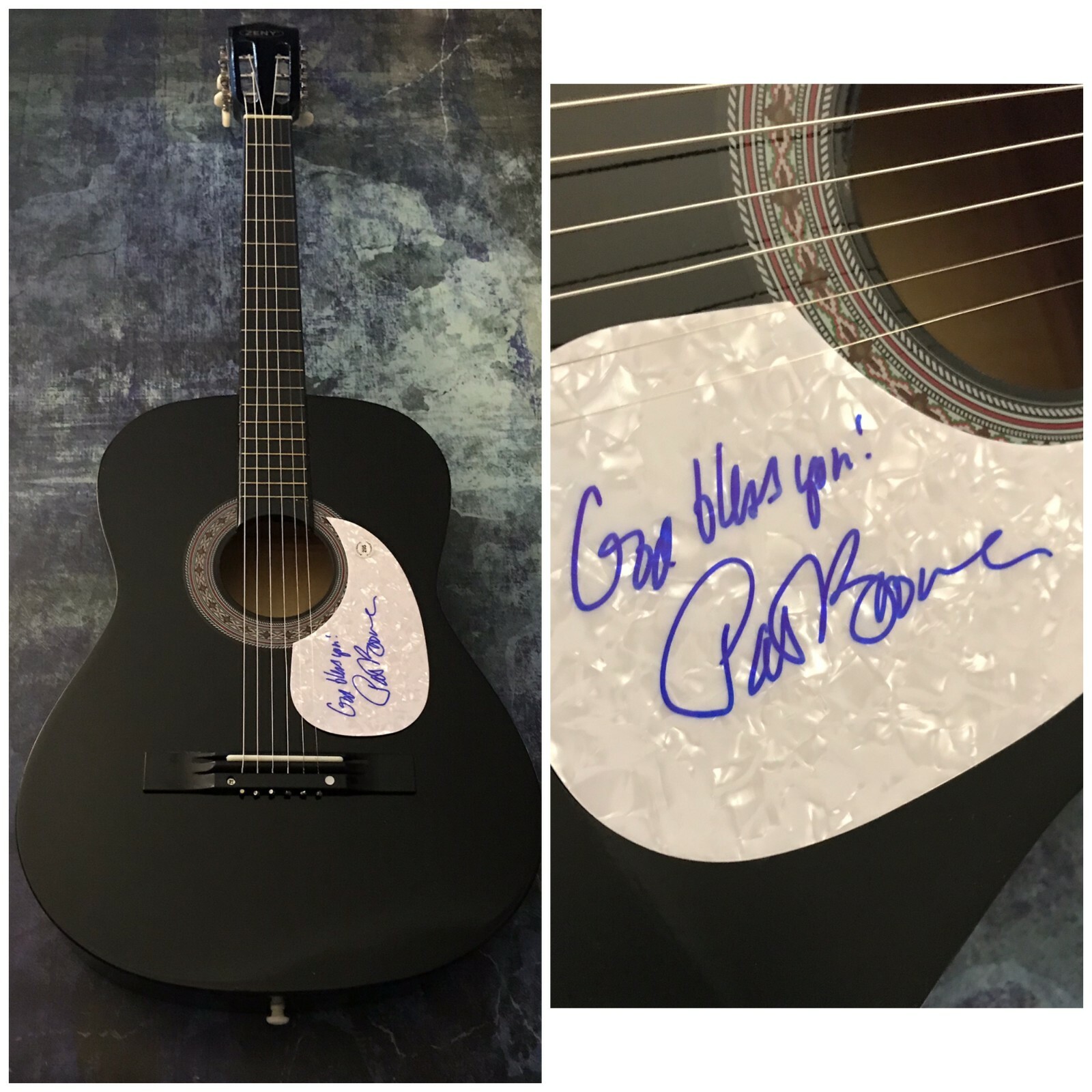 GFA The Chevy Showroom * PAT BOONE * Signed Acoustic Guitar P2 COA
