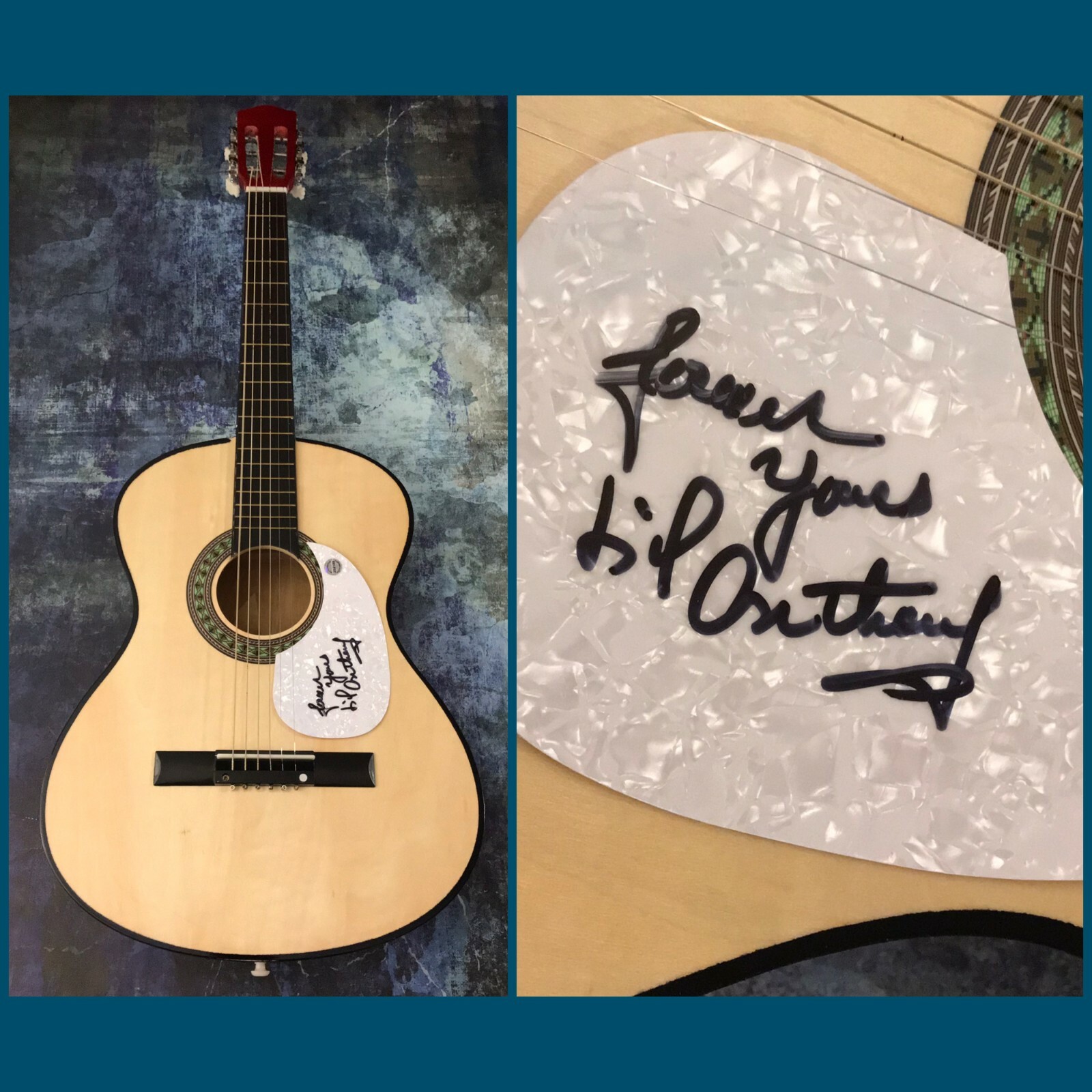 GFA AND THE IMPERIALS * LITTLE ANTHONY GOURDINE * SIGNED ACOUSTIC GUITAR L1 COA COLLECTIBLE MEMORABILIA