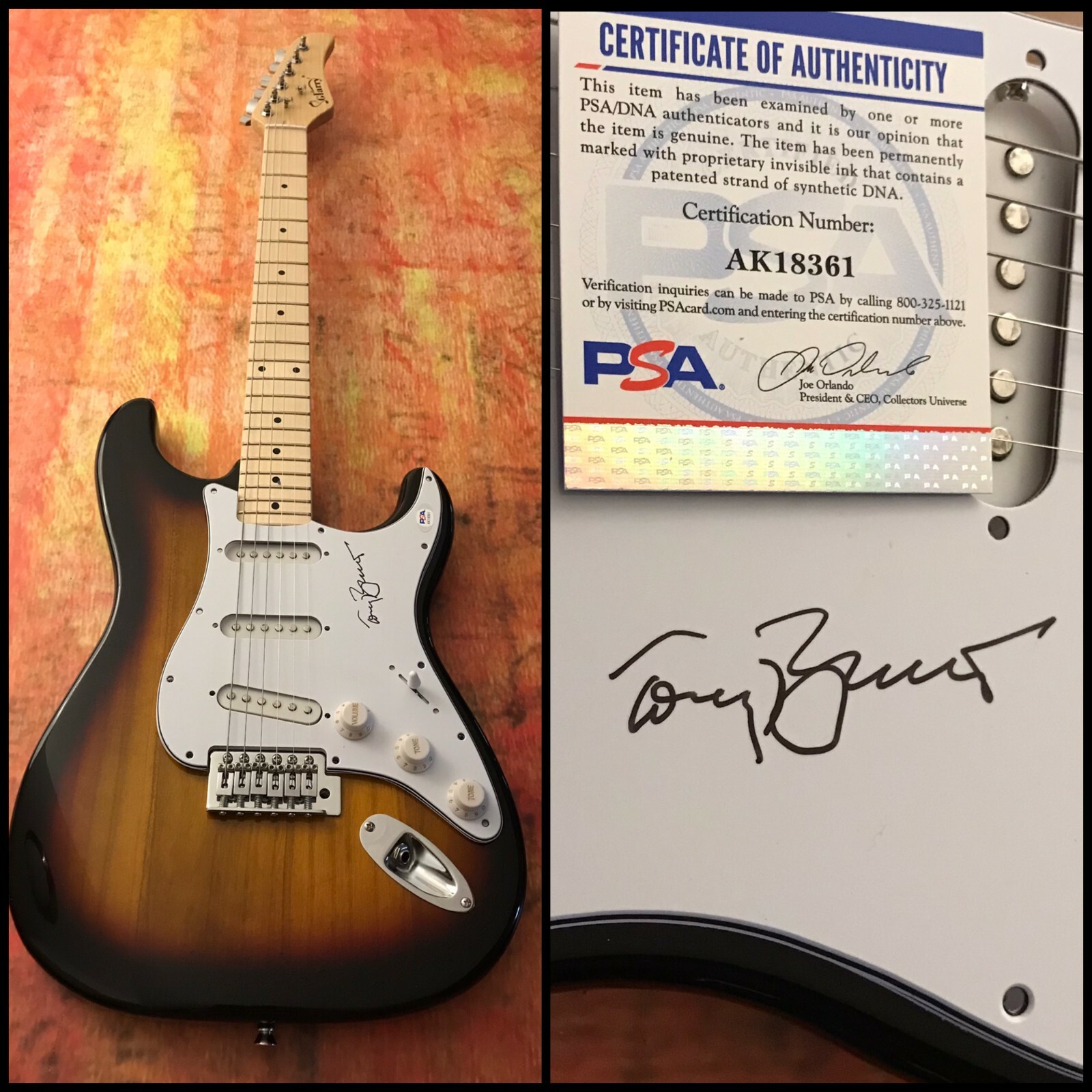 PSA I Left My Heart in San Francisco * TONY BENNETT * Signed Electric Guitar COA
