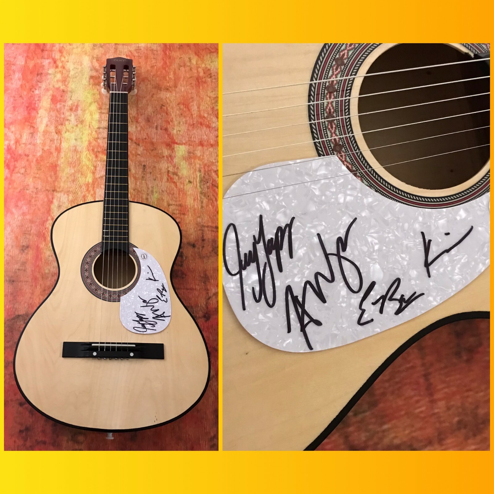 GFA Scrape Me Off the Ceiling * THE STEEL WHEELS * Signed Acoustic Guitar S1 COA
