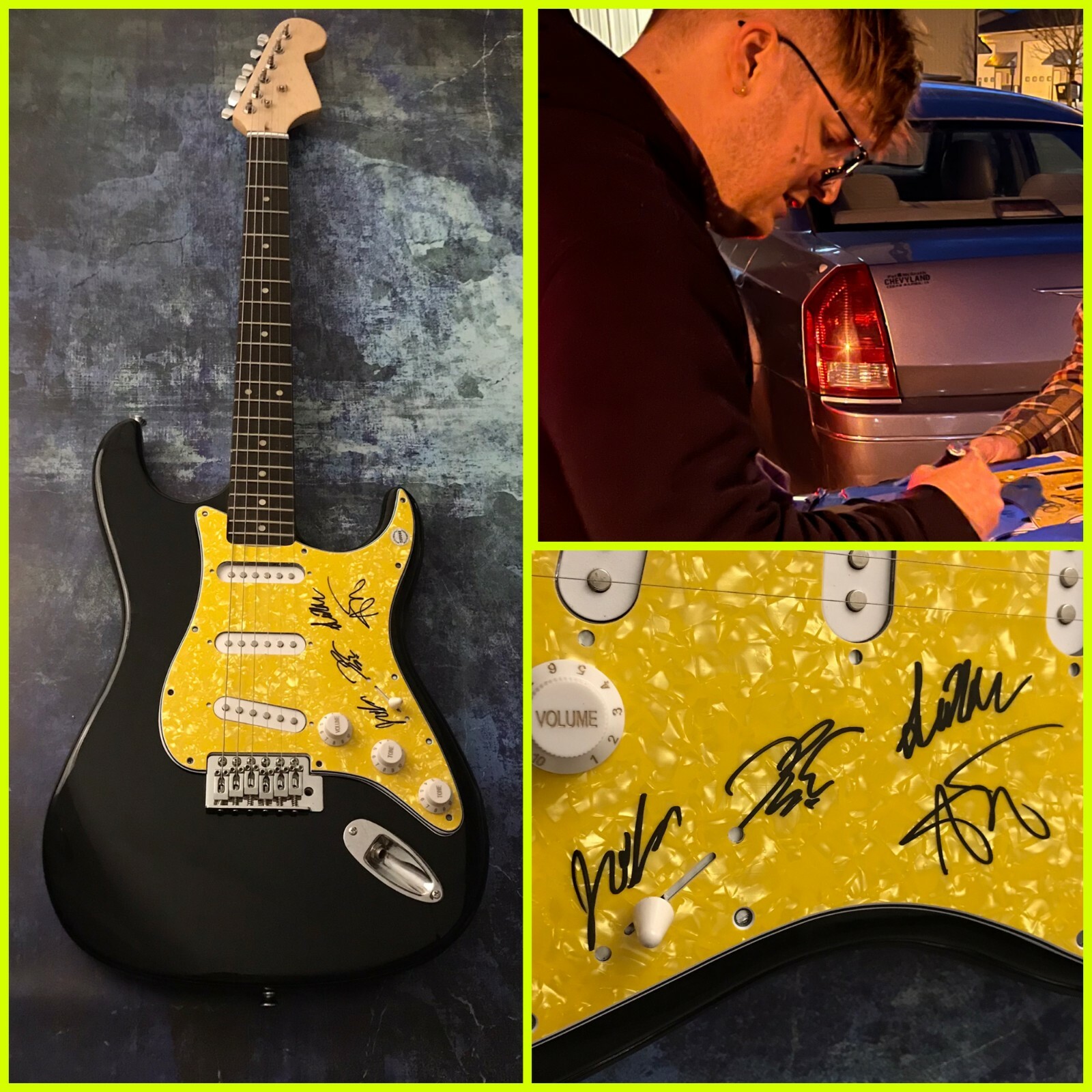 GFA Shallow x4 AM Band Wrong * FIVE A.M. * Signed Electric Guitar PROOF F2 COA
