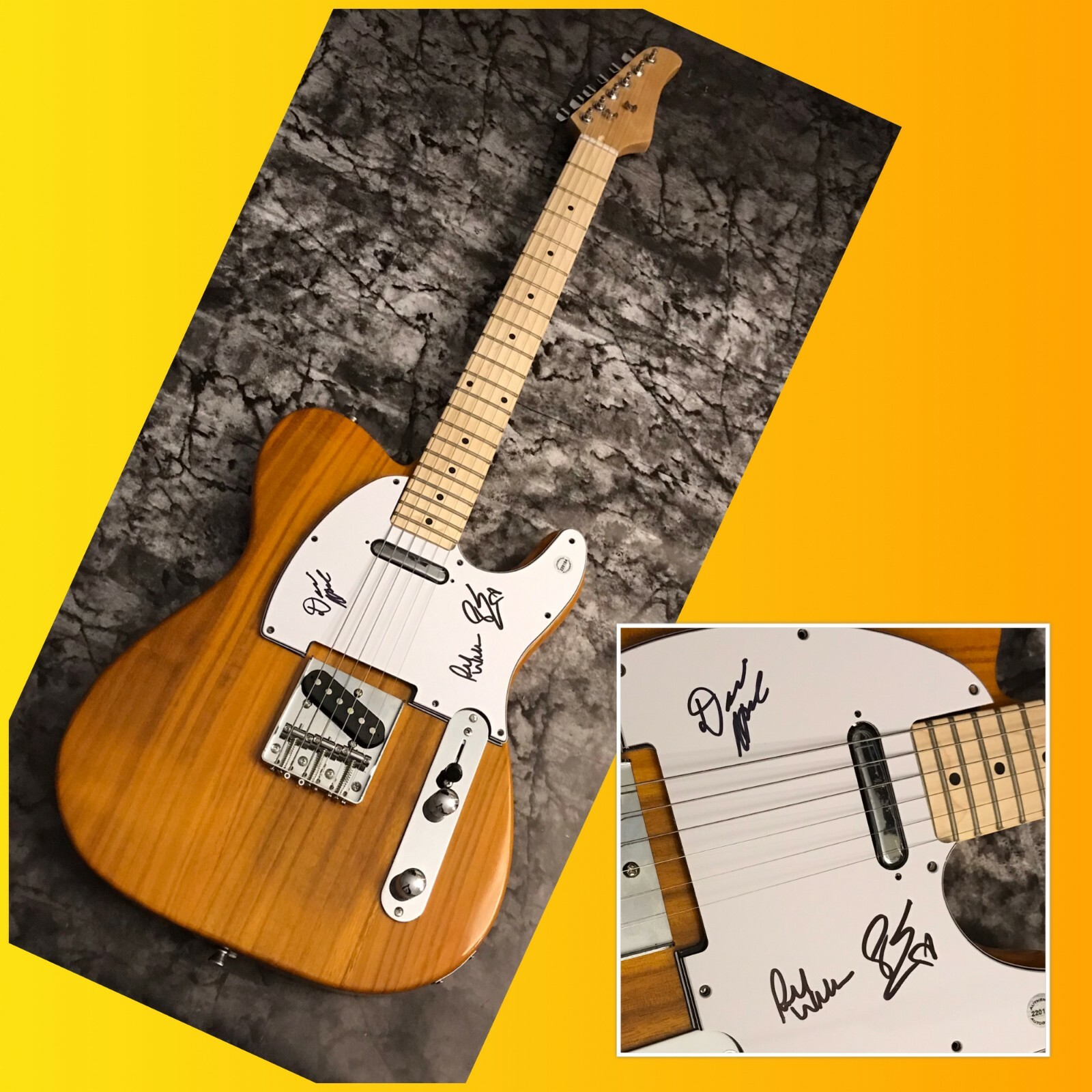 GFA Dust in the Wind x3 Phil Rich * KANSAS * Band Signed Electric Guitar COA