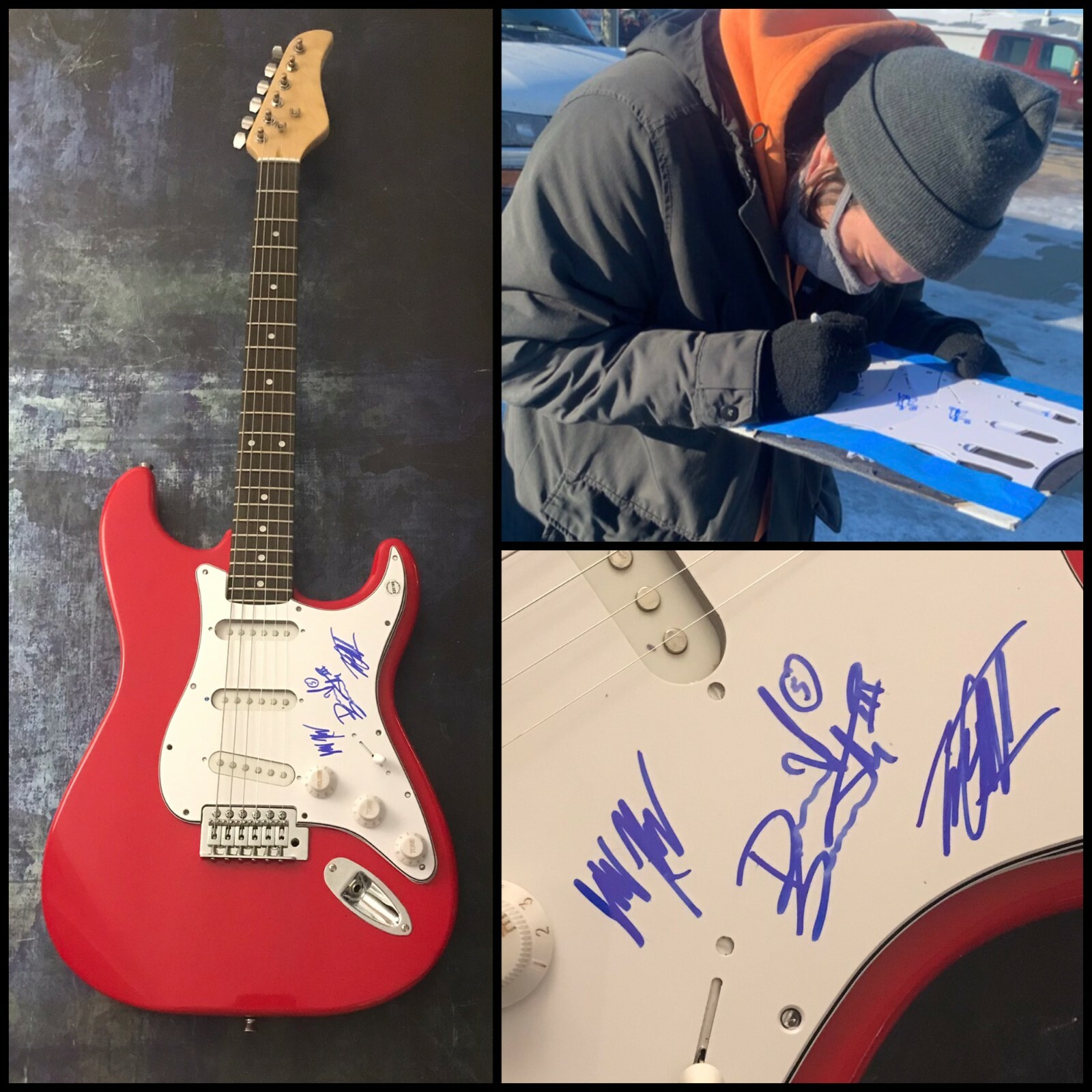 GFA David Simonich Band * SIGNS OF THE SWARM * Signed Electric Guitar PROOF COA
