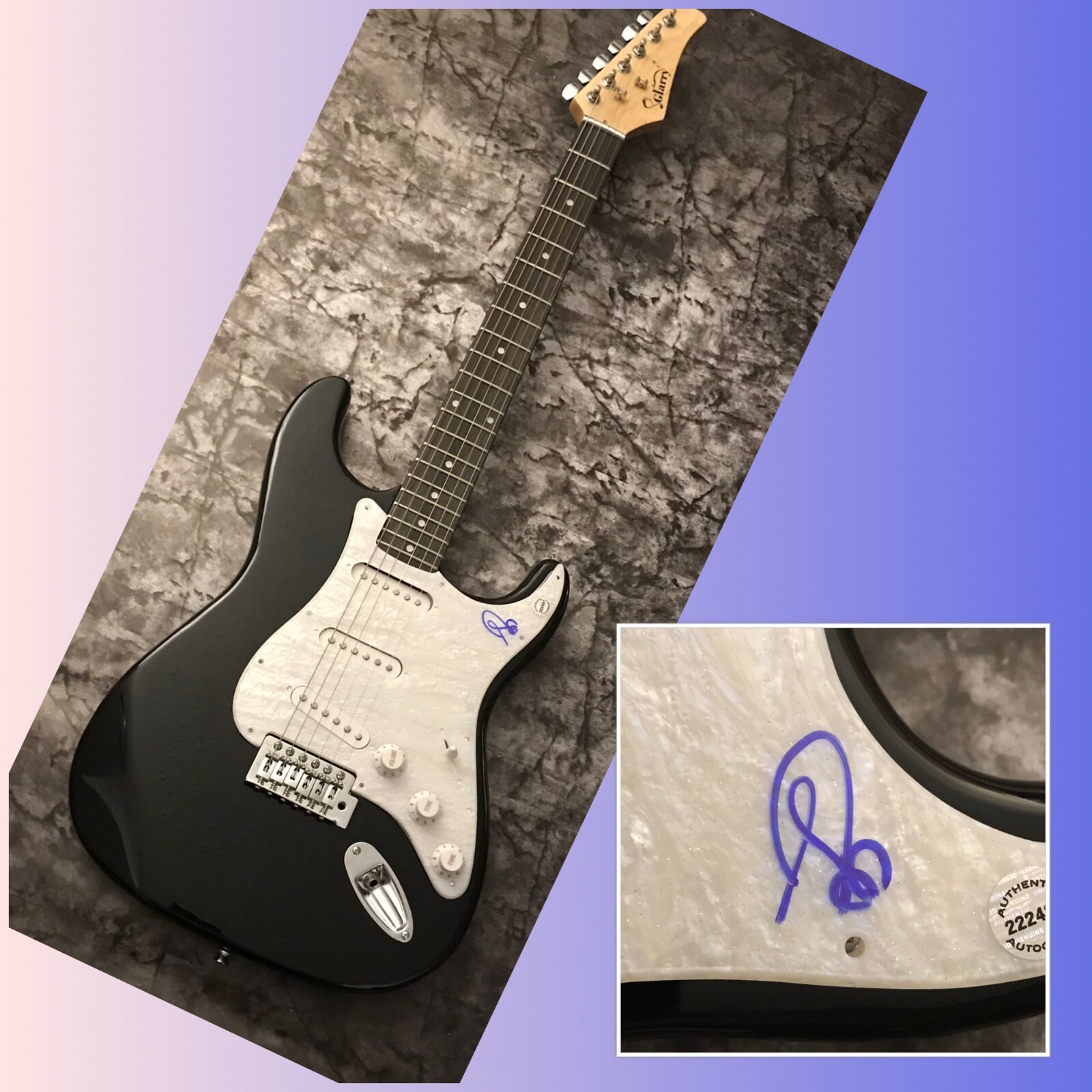 GFA Big Black Car Star * GREGORY ALAN ISAKOV * Signed Electric Guitar COA
