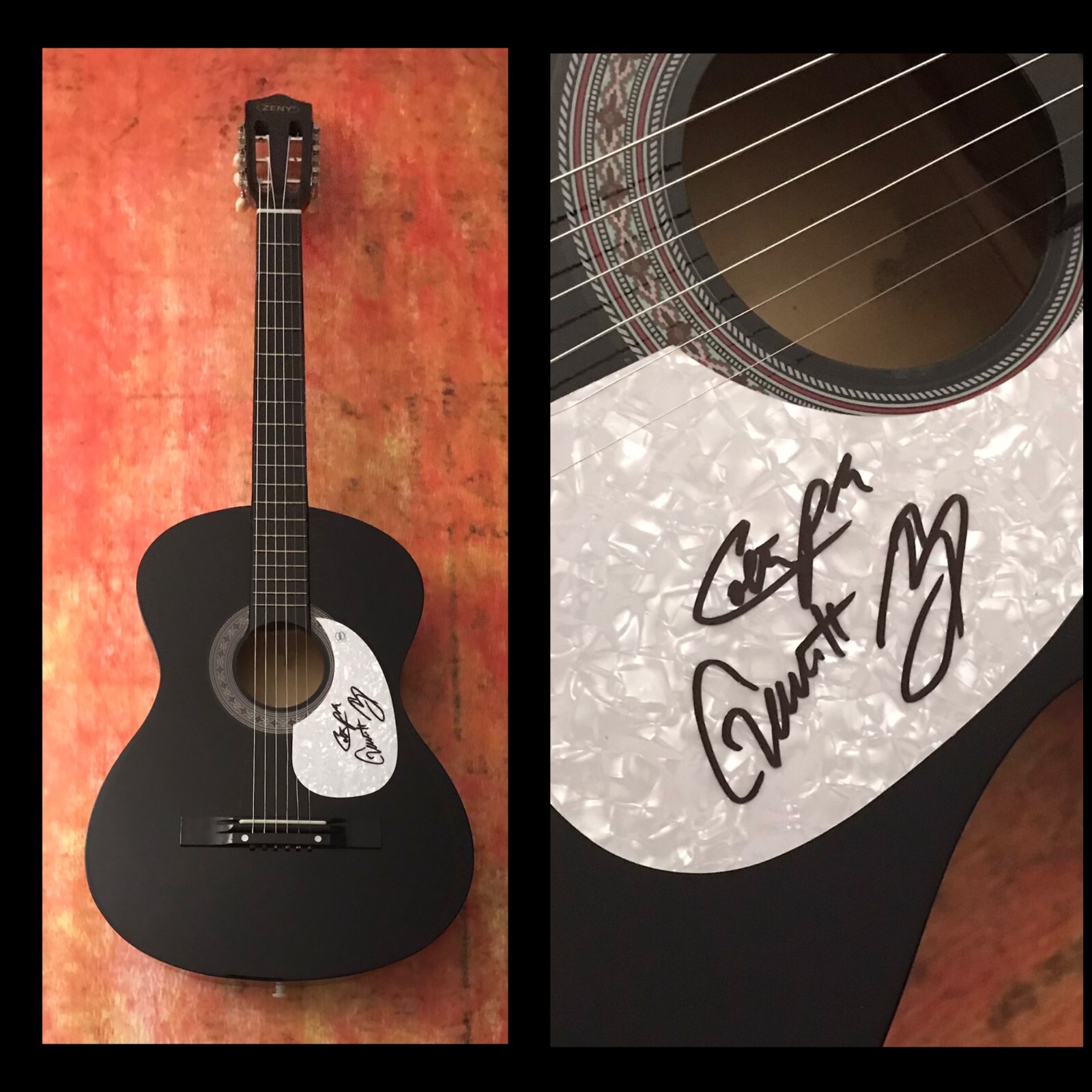 GFA Zach Beeken x3 Band * RESTLESS ROAD * Signed Acoustic Guitar R2 COA
