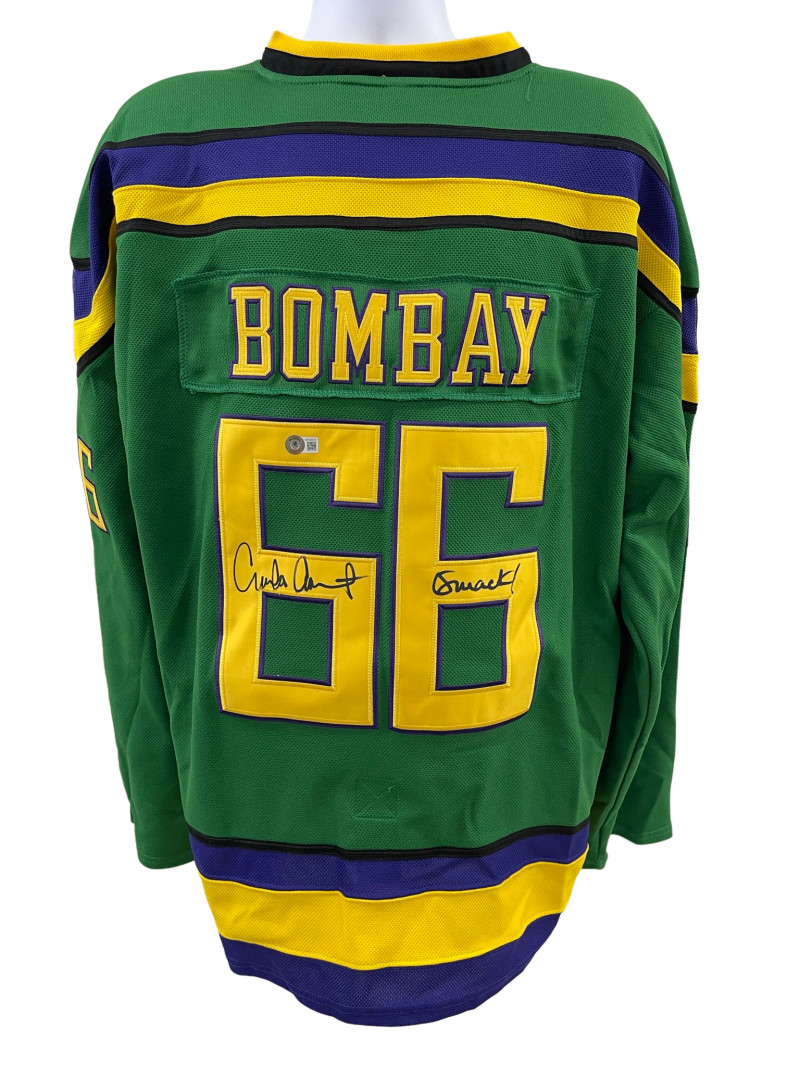 EMILIO ESTEVEZ SIGNED THE MIGHTY DUCKS HOCKEY JERSEY INSCRIPT AUTOGRAPH BAS