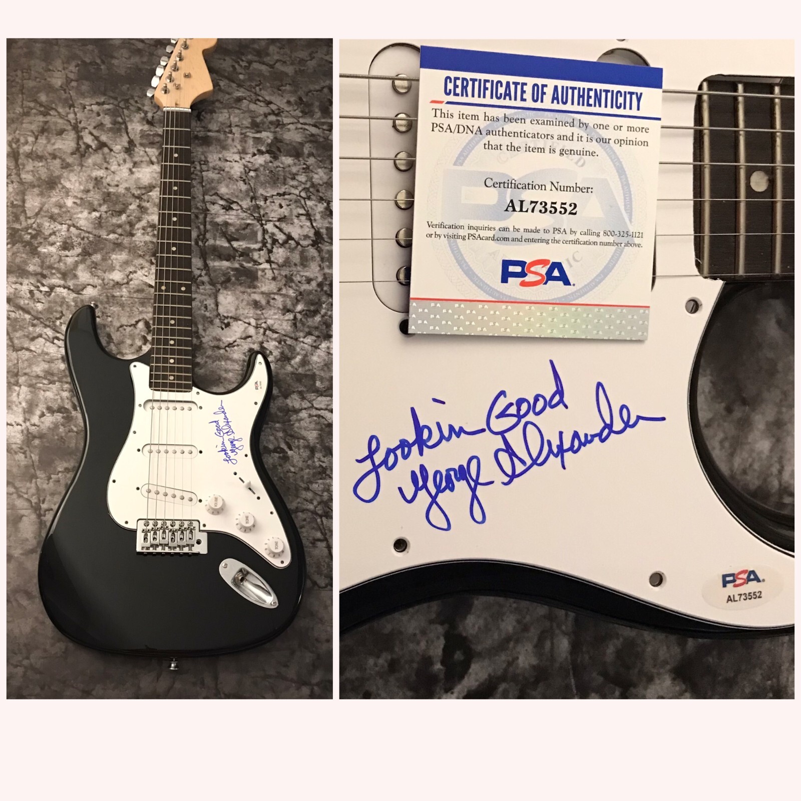 PSA Flamin' Groovies Band * GEORGE ALEXANDER * Signed Electric Guitar COA