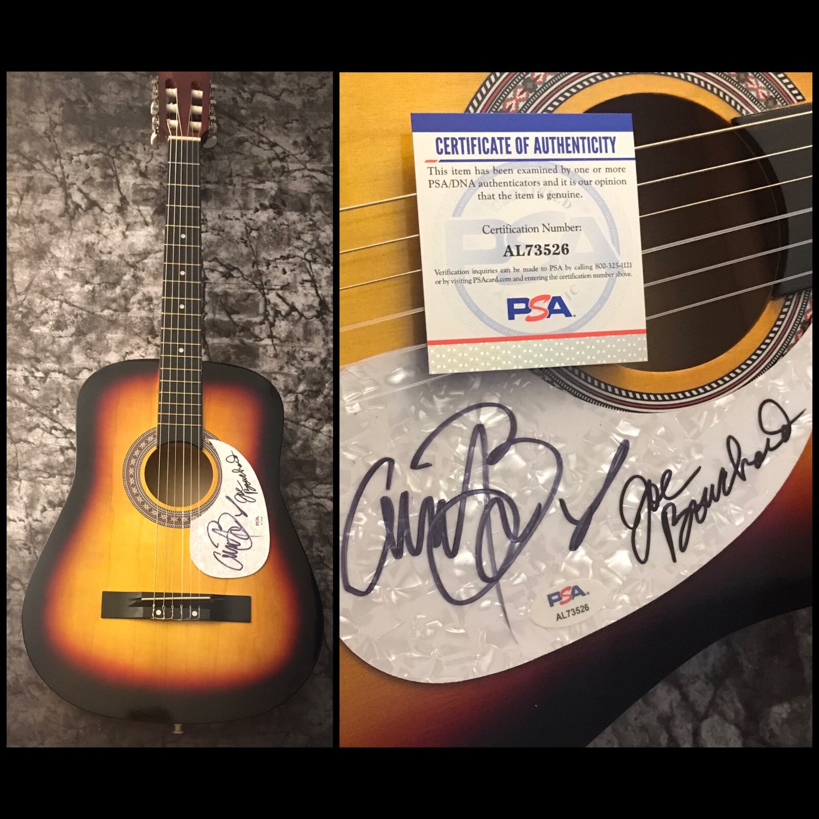 PSA Joe & Albert Bouchard * BLUE OYSTER CULT * Signed Acoustic Guitar COA