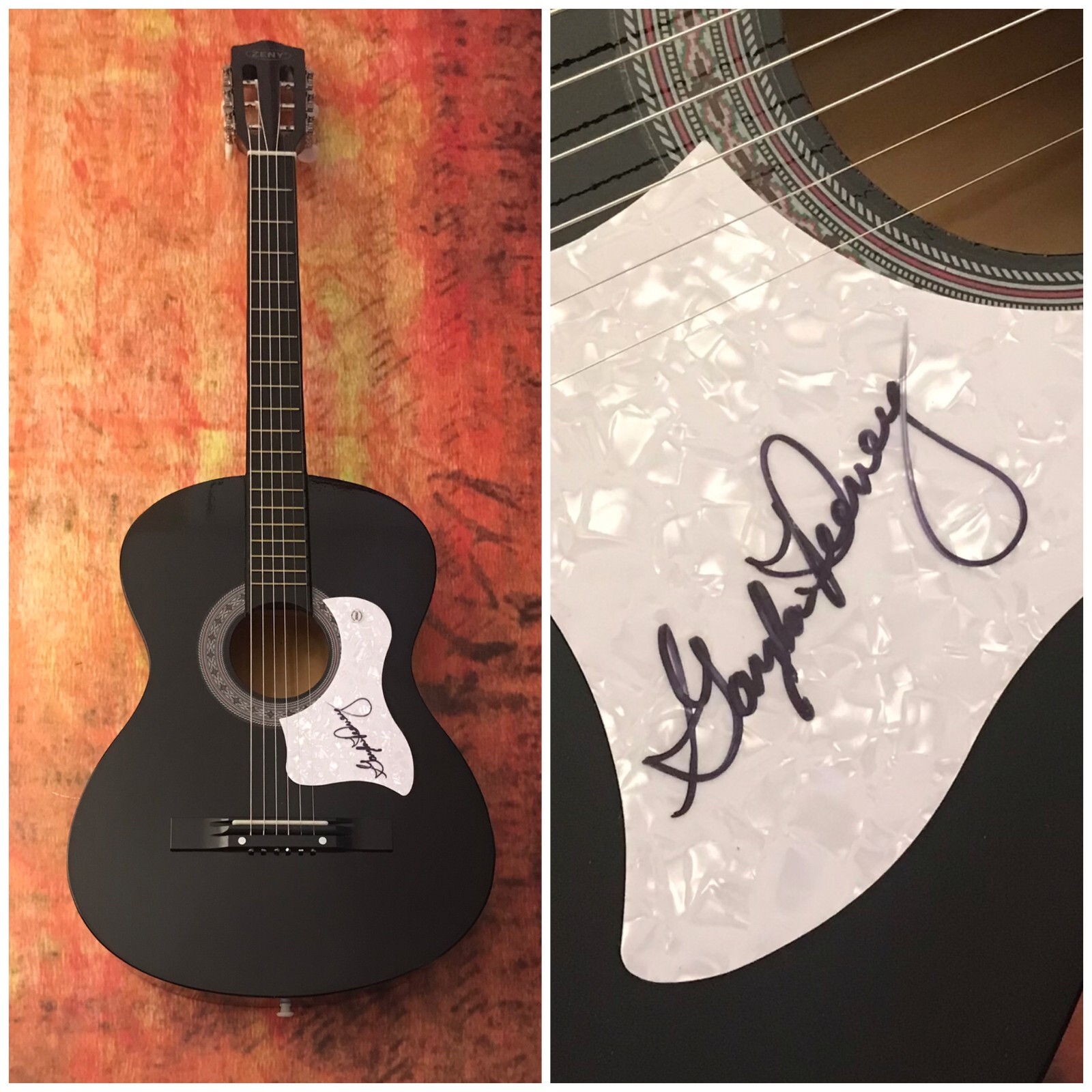 GFA I Want a Hippo for Christmas * GAYLA PEEVEY * Signed Acoustic Guitar G5 COA
