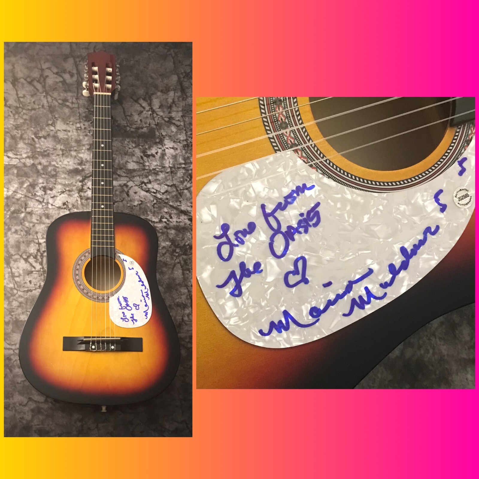 GFA Midnight at the Oasis * MARIA MULDAUR * Signed Acoustic Guitar COA
