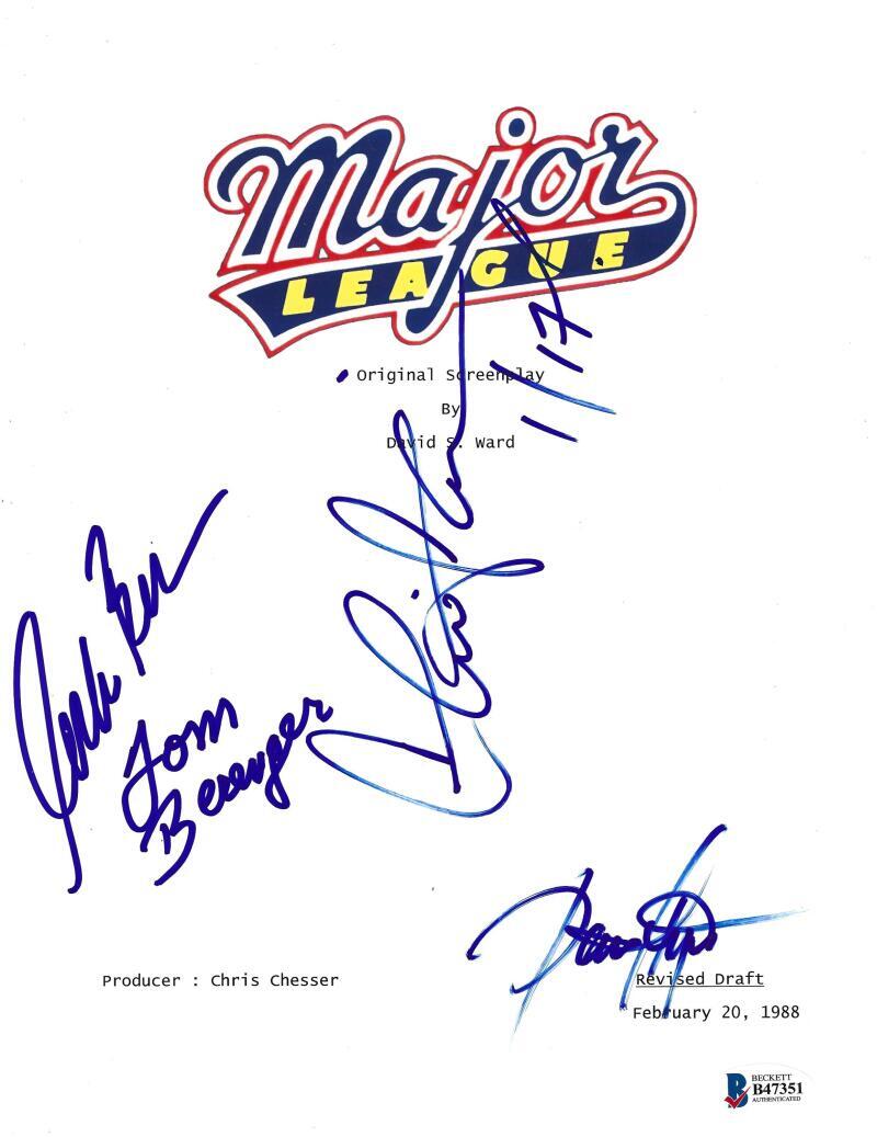 MAJOR LEAGUE CAST SIGNED FULL SCRIPT SHEEN HAYSBERT BERENGER BERNSEN BECKETT
