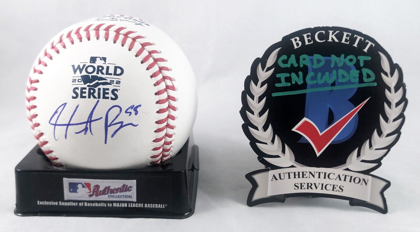 Hunter Brown Signed 2022 World Series Baseball Houston Astros Beckett BAS COA
