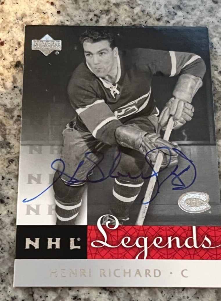 Henri Richard signed autographed 2001-02 Upper Deck Legends Hockey Card #38
