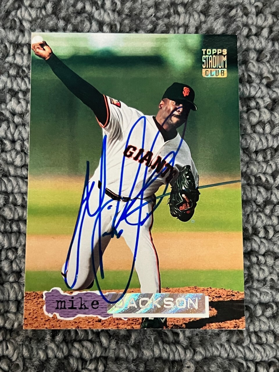 Mike Jackson signed autographed 1994 Stadium Club Baseball Card #565 Giants
