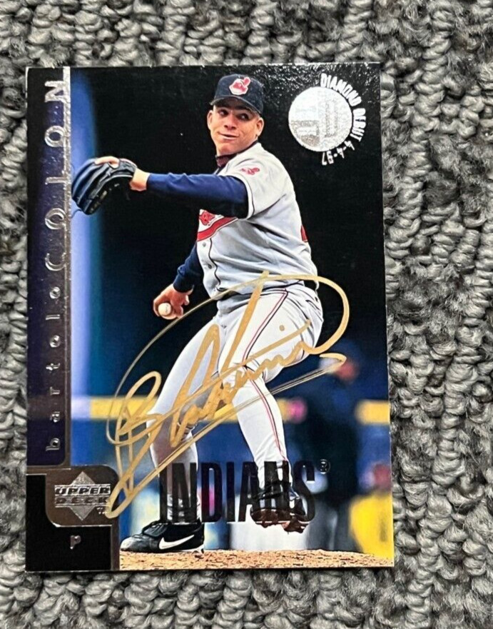 1998 Bartolo Colon signed autographed Upper Deck Diamond Debut #75 Card Indians
