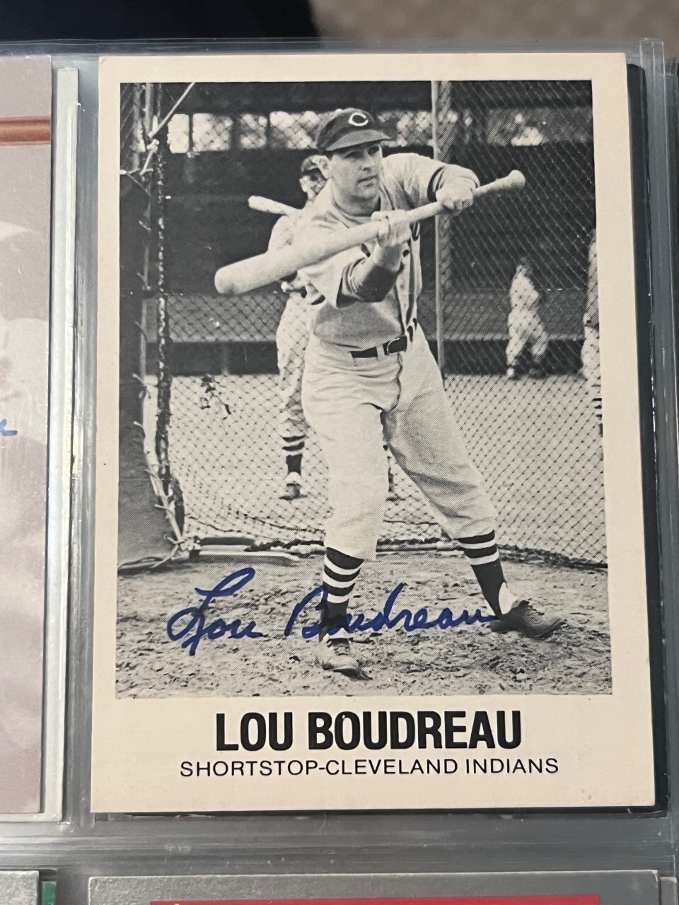Lou Boudreau Signed Autographed 1977 TCMA Renata Galasso Card #19 Indians
