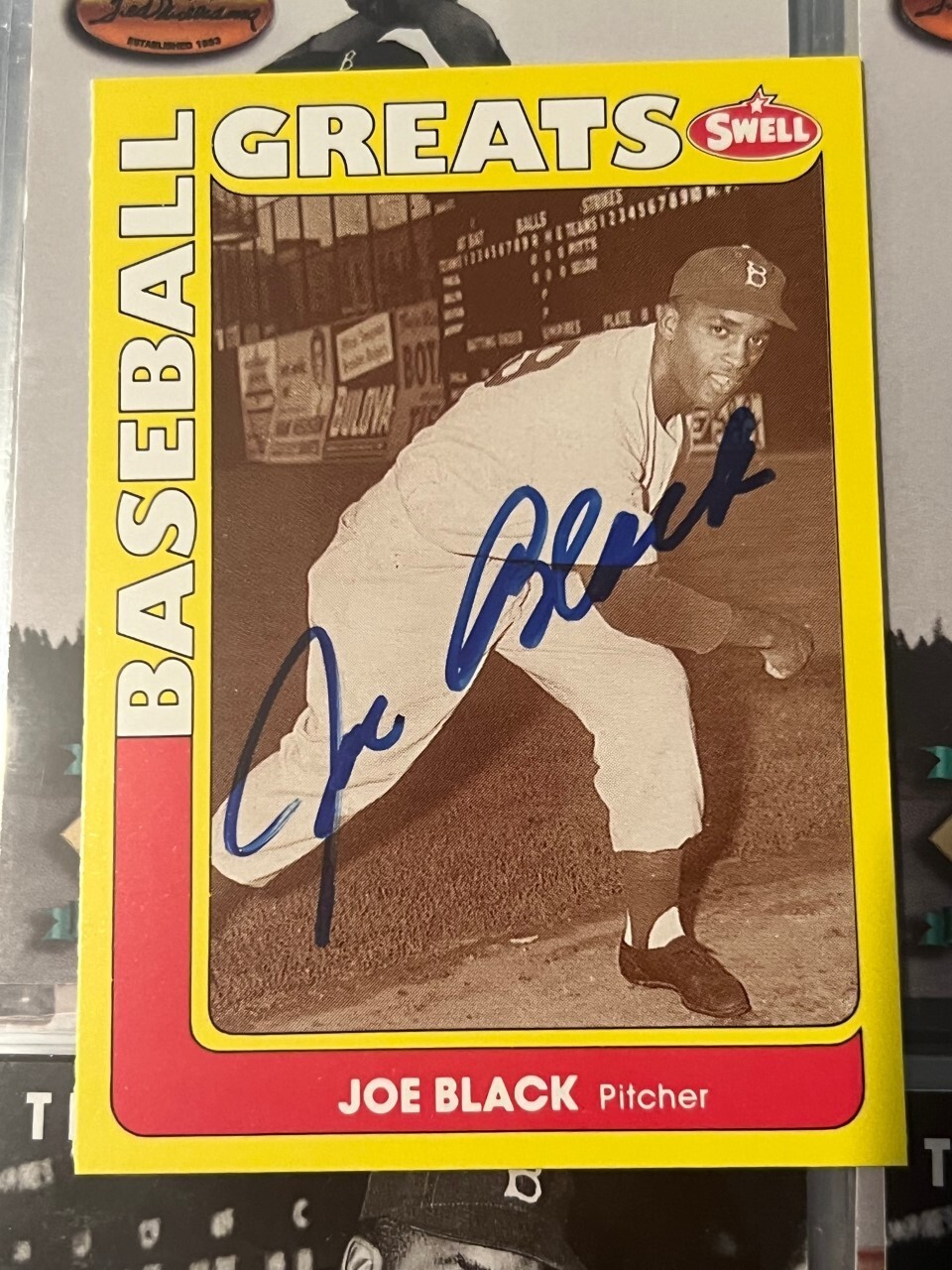 Joe Black signed autographed 1991 Swell Baseball Greats Card #9 Brooklyn Dodger
