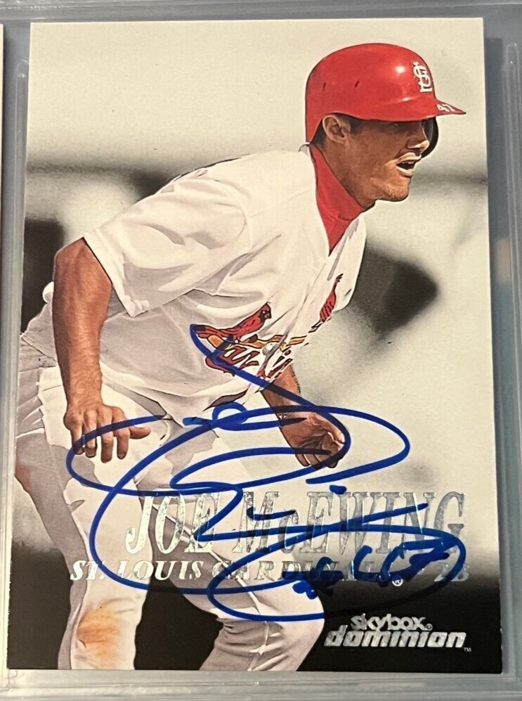 Joe McEwing signed autographed 2000 SkyBox Dominion #91 Card Cardinals
