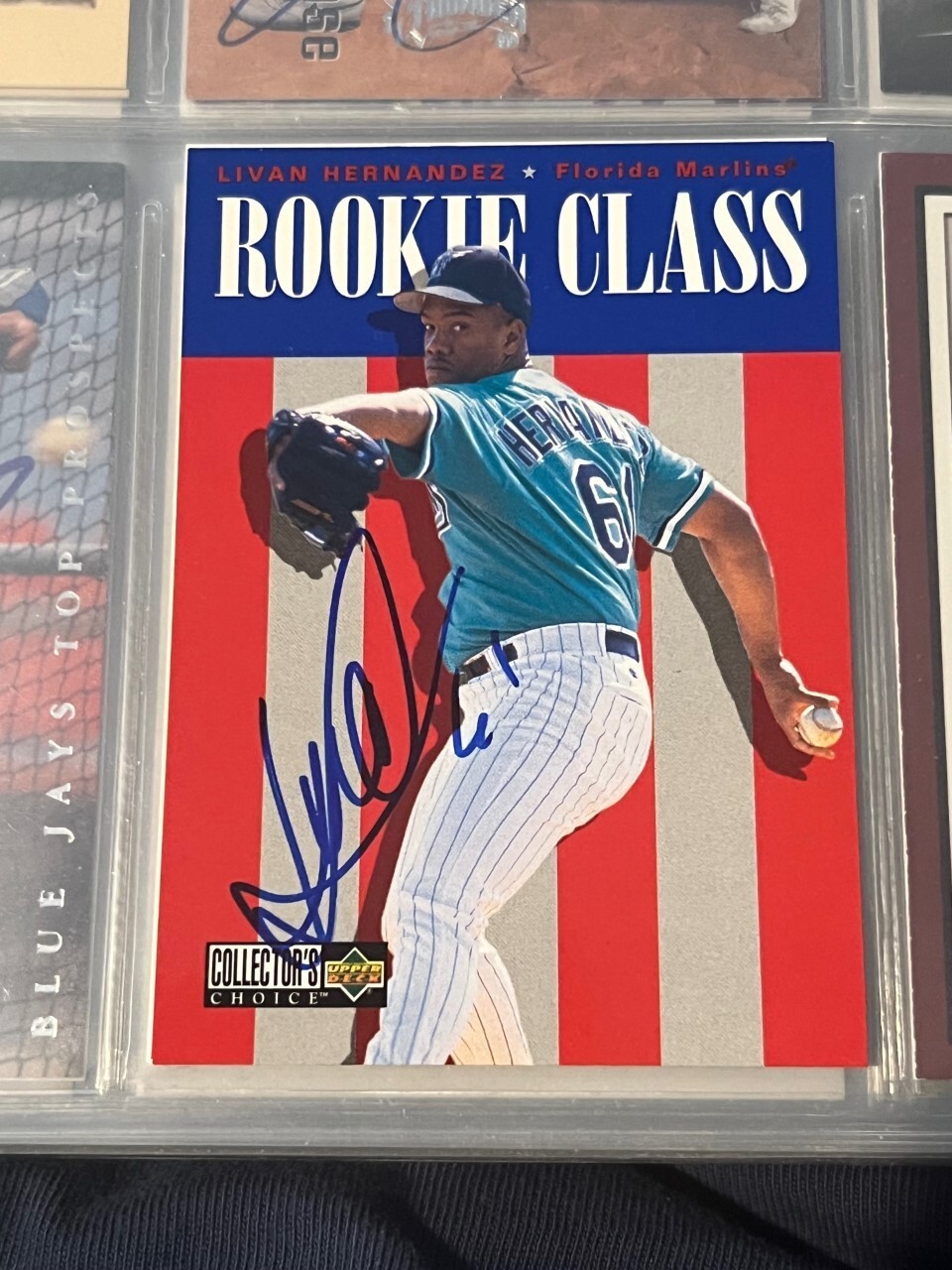 Livan Hernandez signed autographed 1996 Collector's Choice 432 Card Marlins
