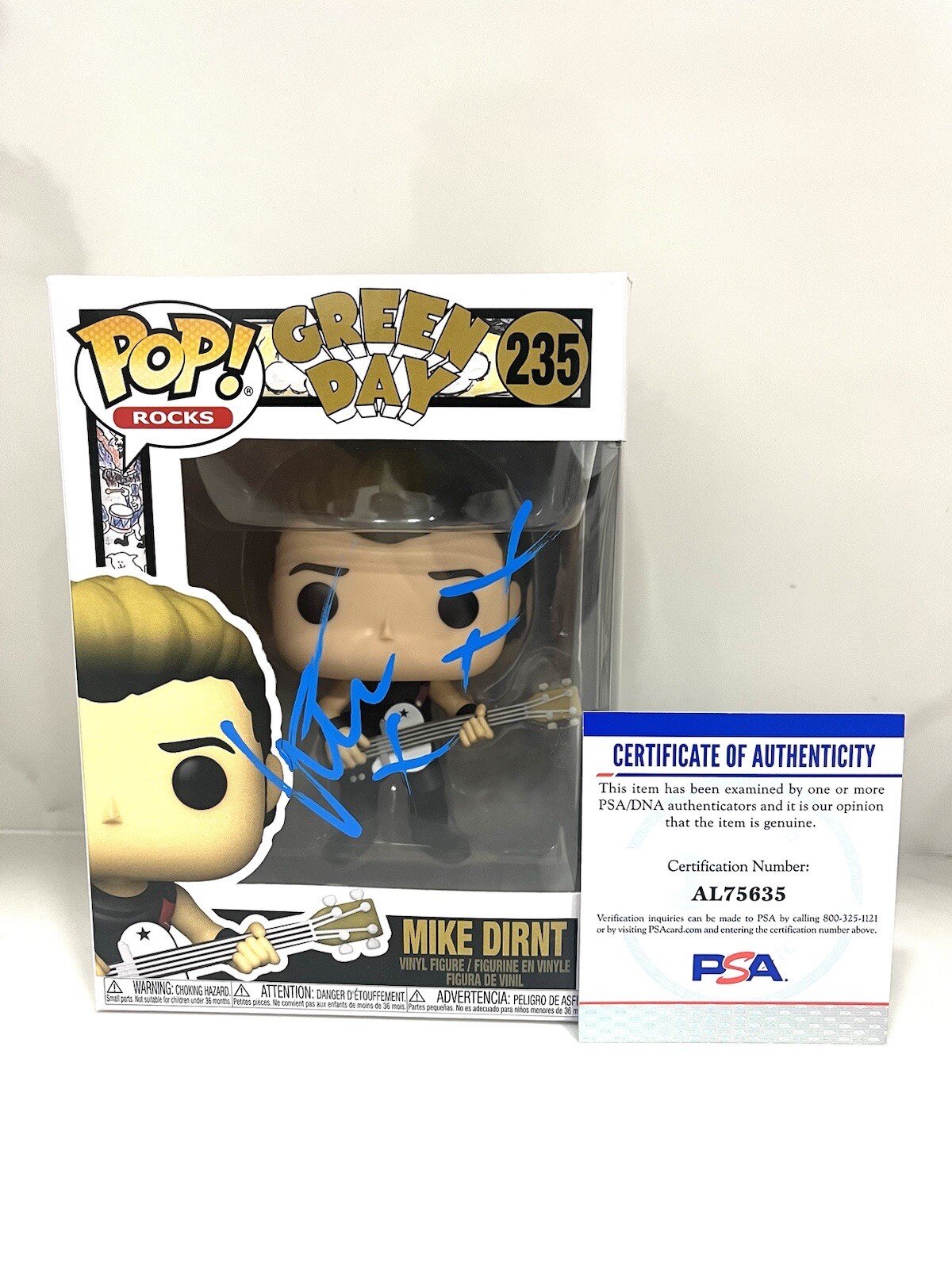 Mike Dirnt Hand Signed Funko Pop Green Day PSA/DNA CERT