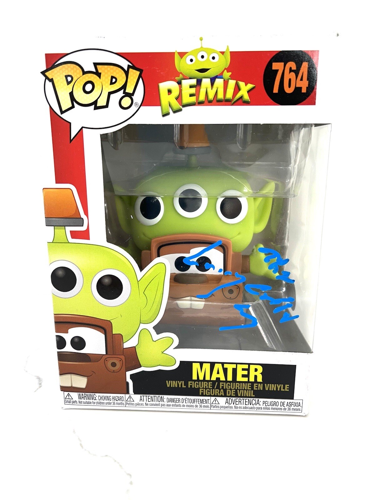 LARRY THE CABLE GUY MATER REMIX HAND SIGNED 764 FUNKO POP BECKETT BAS CERT
