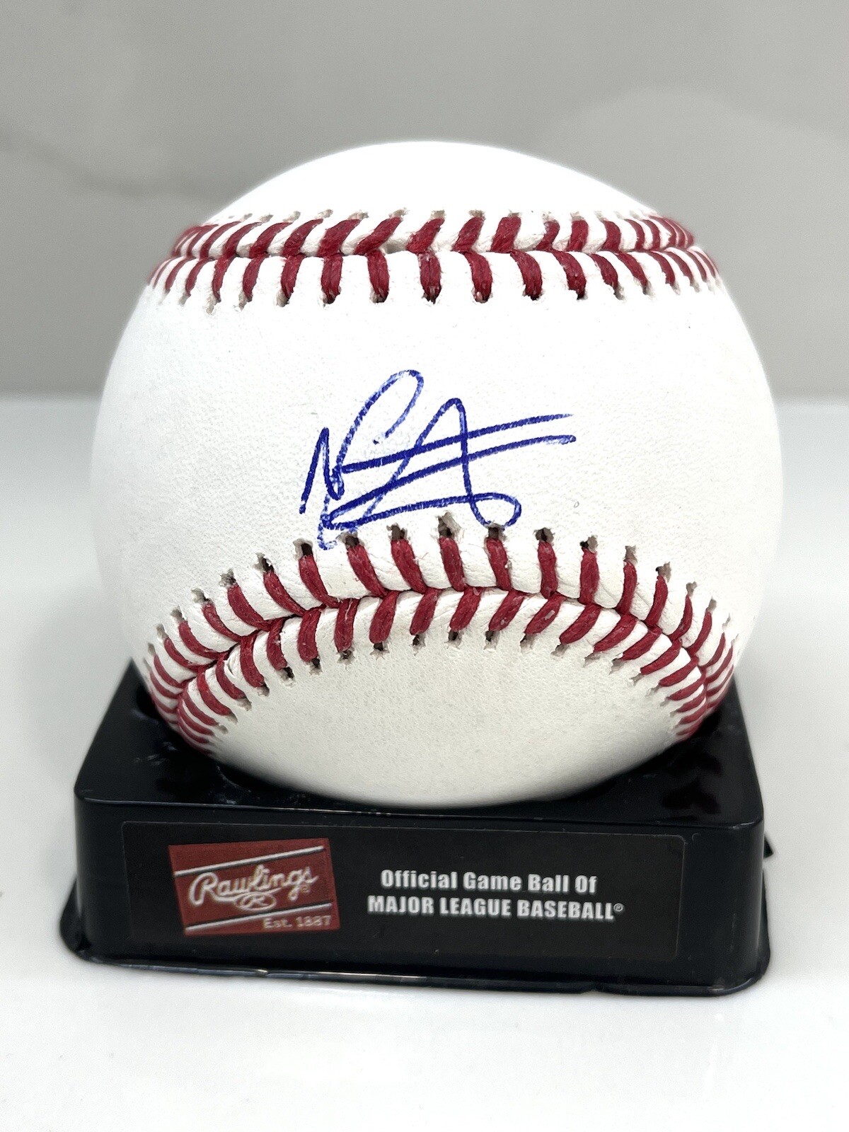 NESTOR CORTES HAND SIGNED OML BASEBALL NEW YORK YANKEES BECKETT CERT BAS #2
