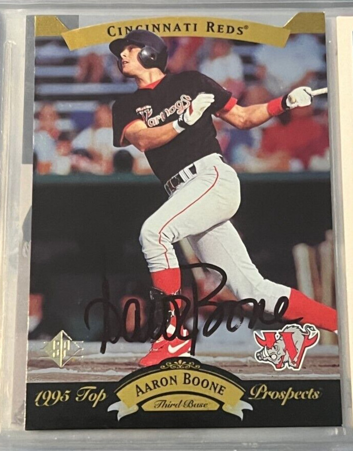 AARON BOONE SIGNED AUTOGRAPHED 1995 UPPER DECK SP MINOR LEAGUE CARD # 40
