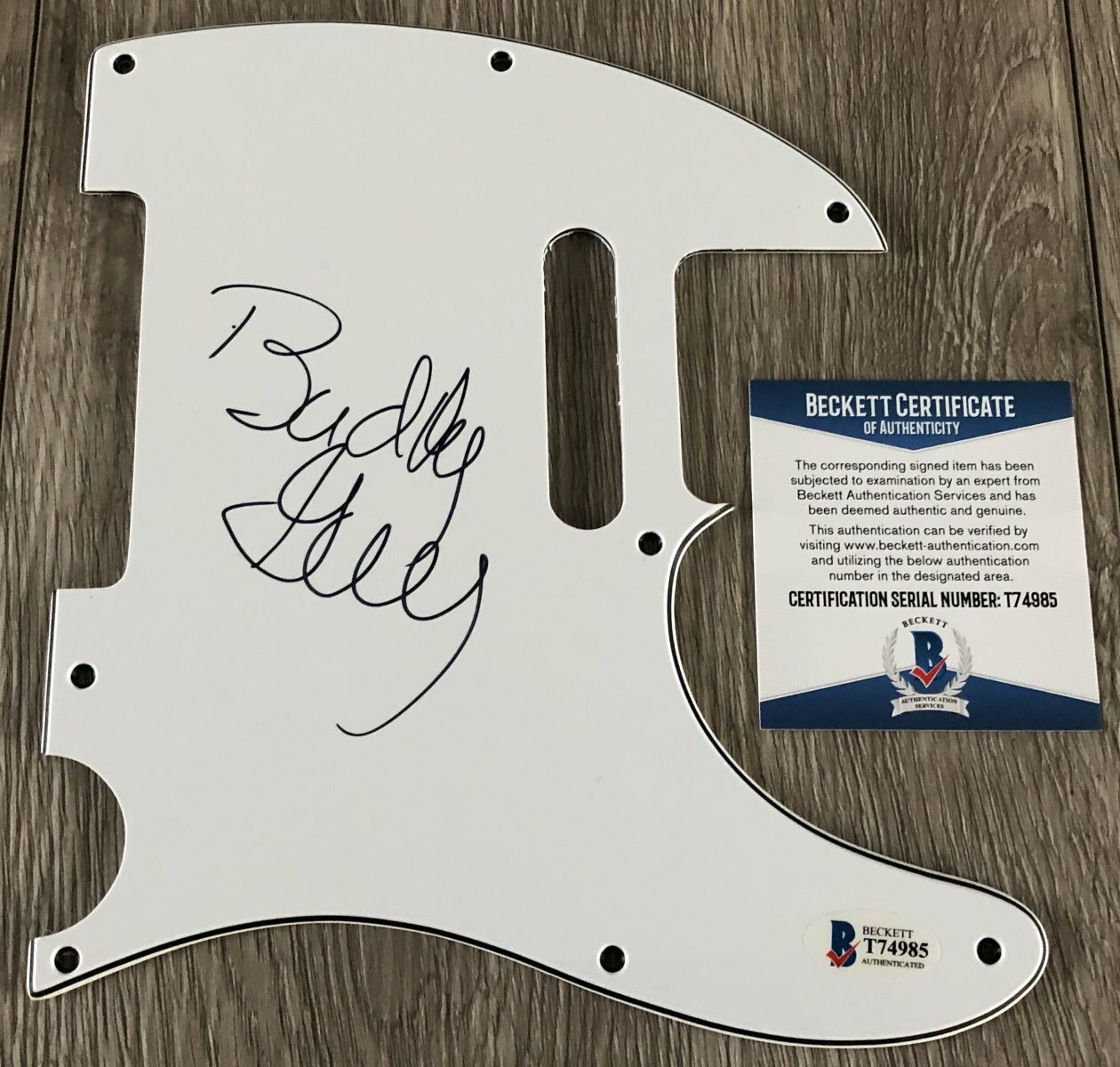 BUDDY GUY SIGNED AUTOGRAPH TELECASTER GUITAR PICKGUARD w/PROOF & BECKETT BAS COA
