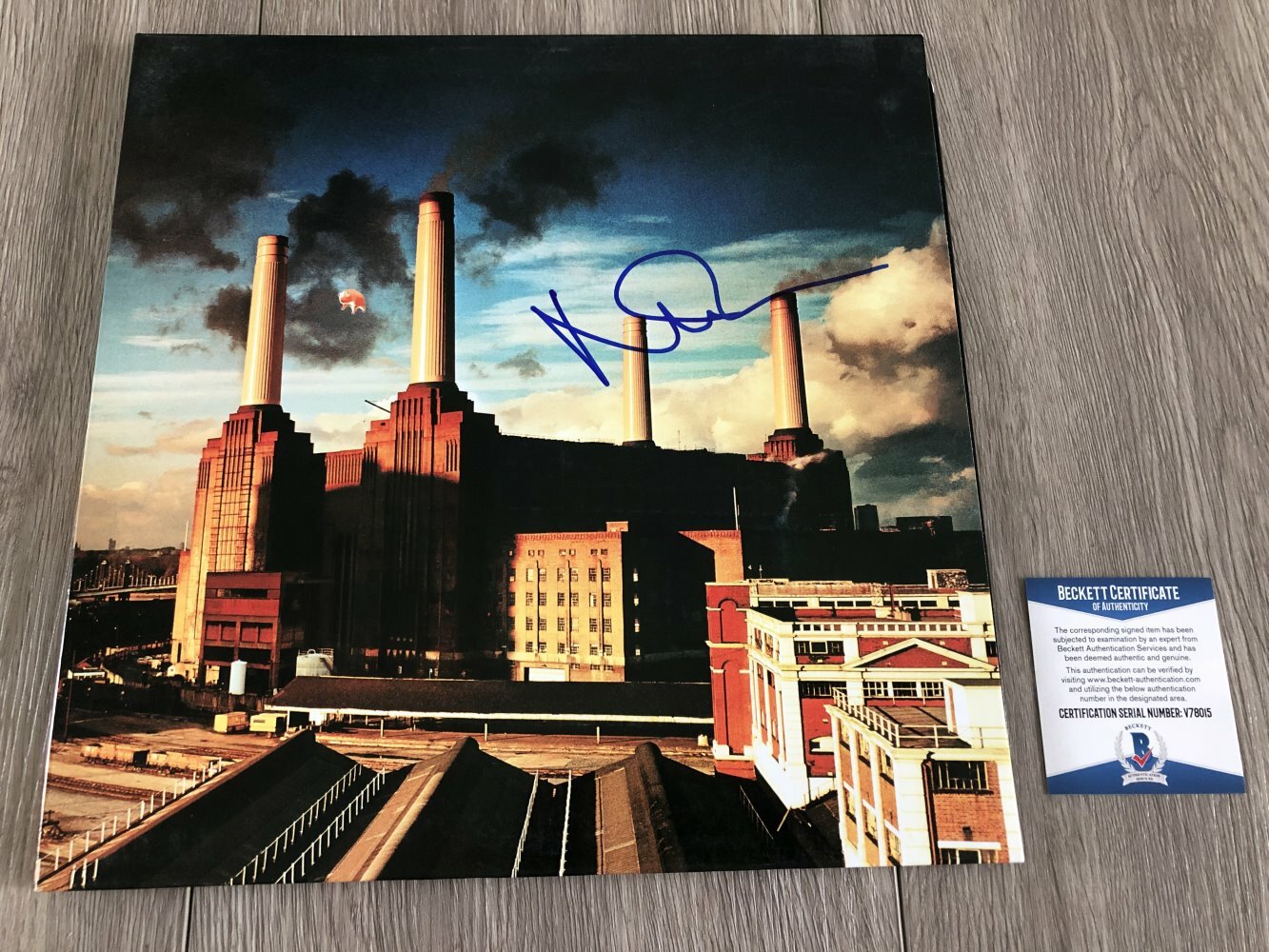 NICK MASON SIGNED AUTOGRAPH PINK FLOYD ANIMALS ALBUM w/PROOF & BECKETT BAS COA
