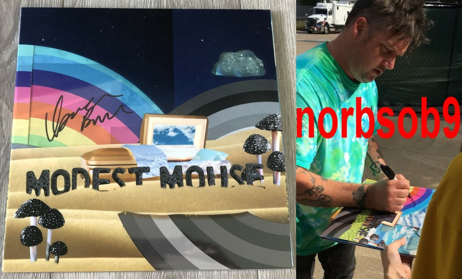 ISAAC BROCK SIGNED MODEST MOUSE THE GOLDEN CASKET VINYL ALBUM w/EXACT PROOF COA
