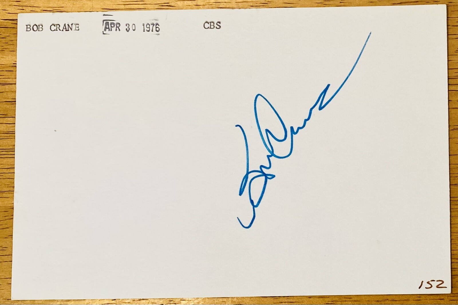 Bob Crane Signed Autographed 4x6 Card Full JSA Letter Hogan’s Heroes
