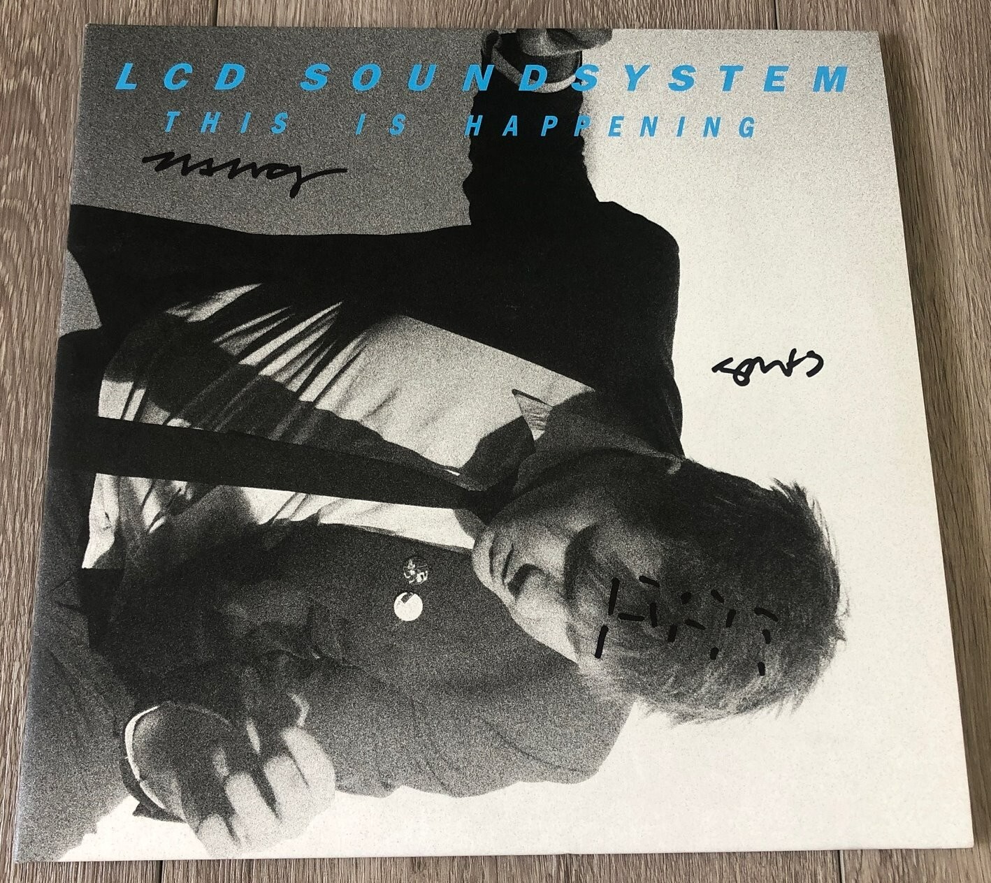 LCD SOUNDSYSTEM JAMES MURPHY +2 SIGNED AUTOGRAPH THIS IS HAPPENING VINYL w/PROOF
