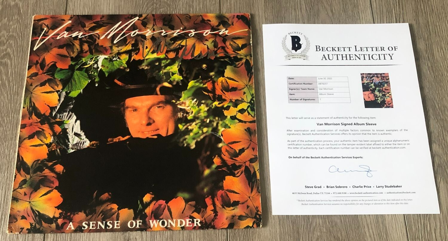 VAN MORRISON SIGNED A SENSE OF WONDER VINYL ALBUM w/EXACT PROOF BECKETT BAS COA
